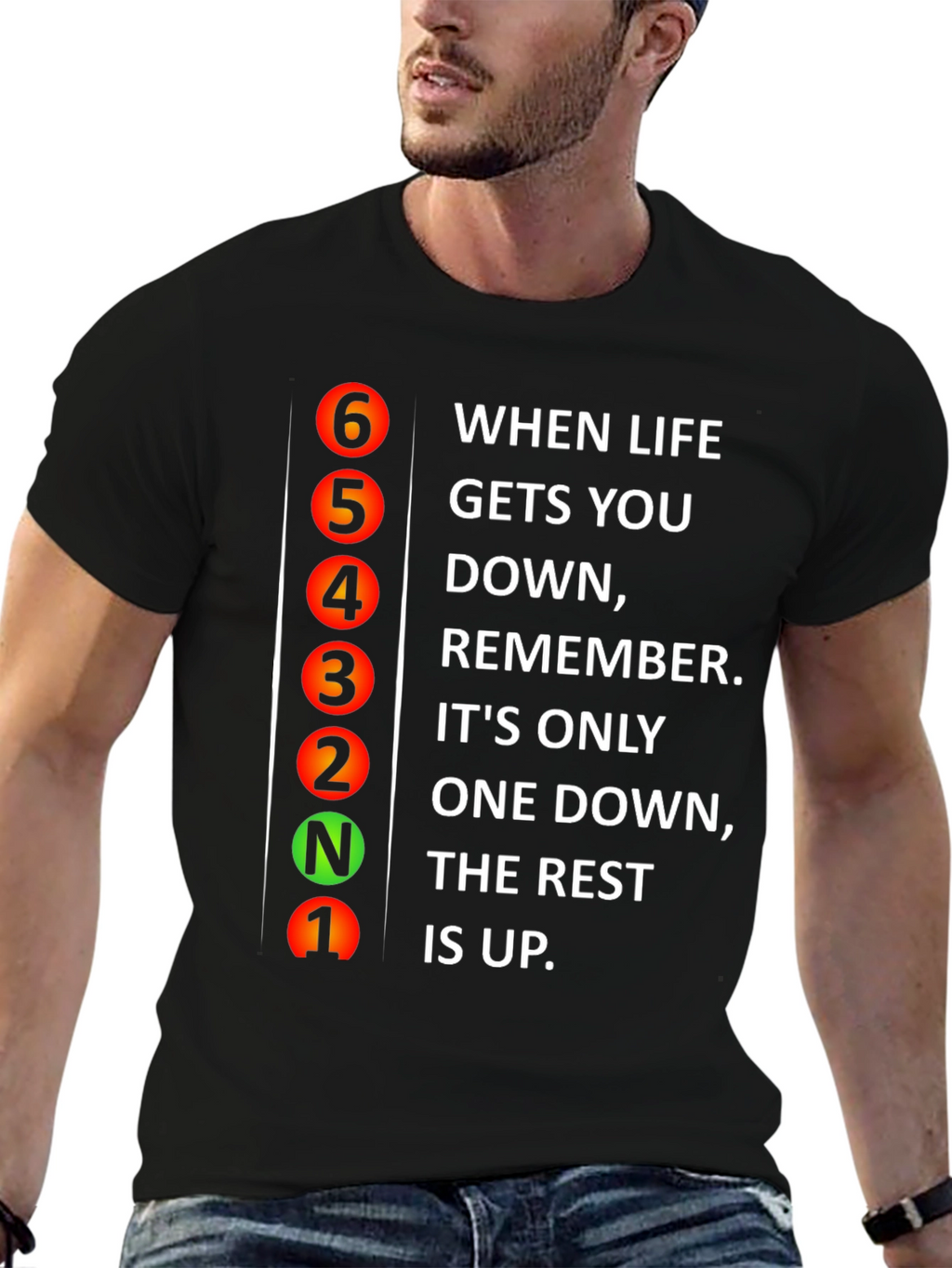 Gear Shift Graphic T-Shirt - Motivational Quote