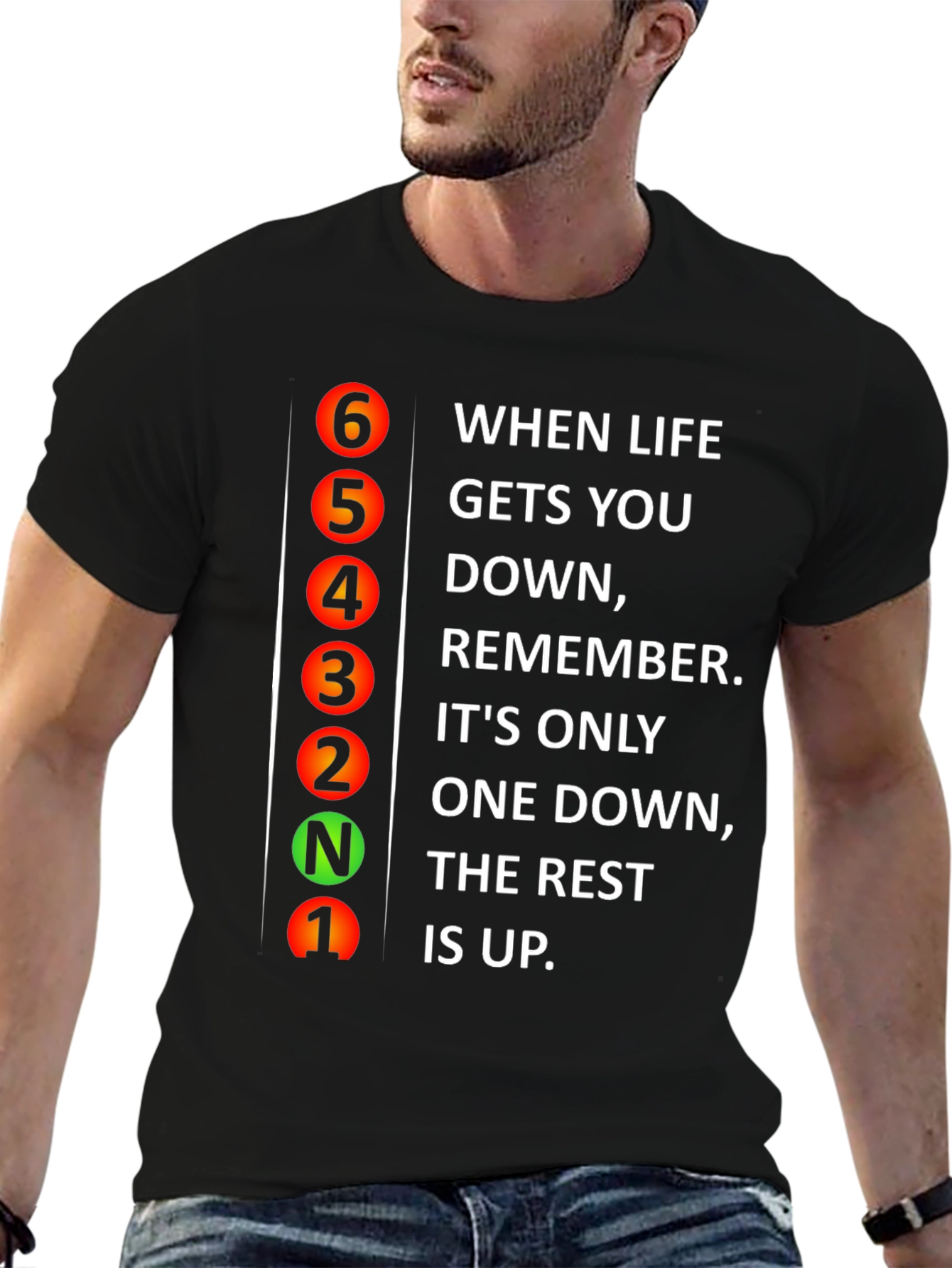 Gear Shift Graphic T-Shirt - Motivational Quote