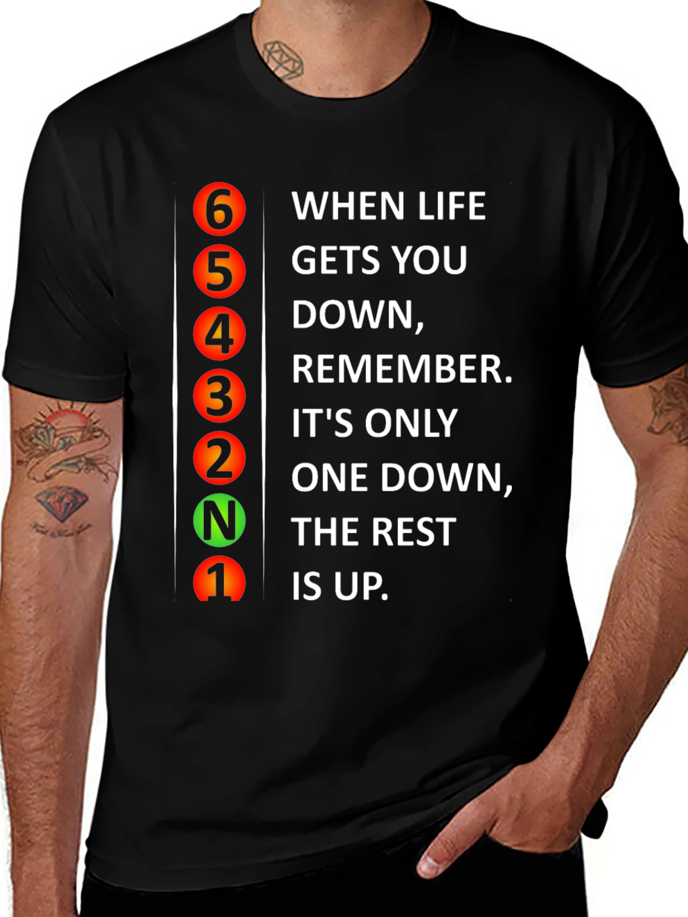 Gear Shift Graphic T-Shirt - Motivational Quote