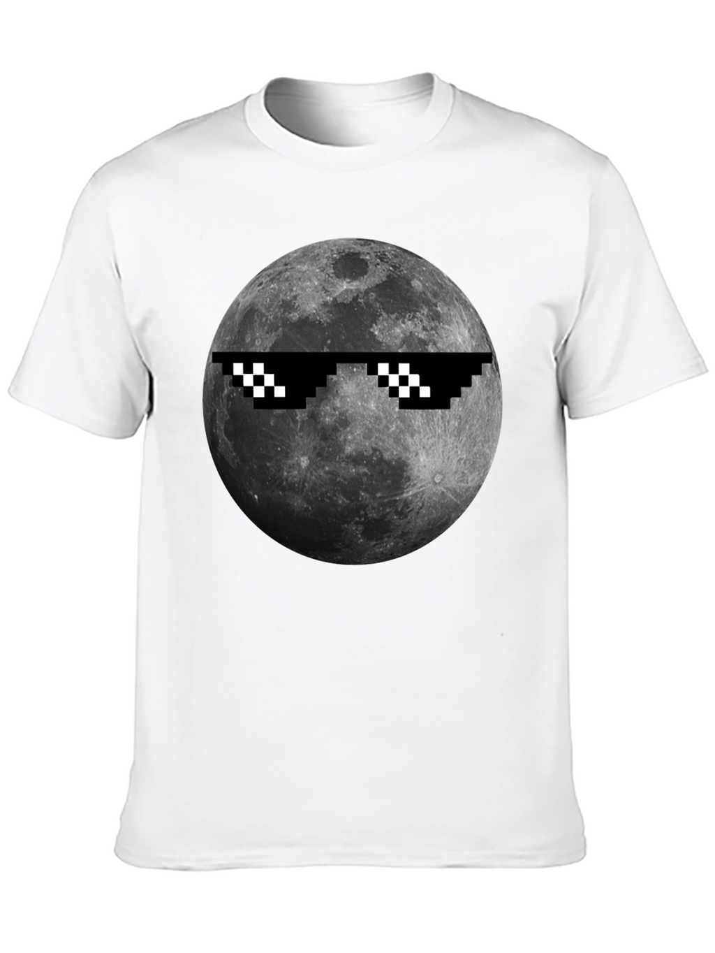 Cool Moon Pixel Sunglasses Black T-Shirt