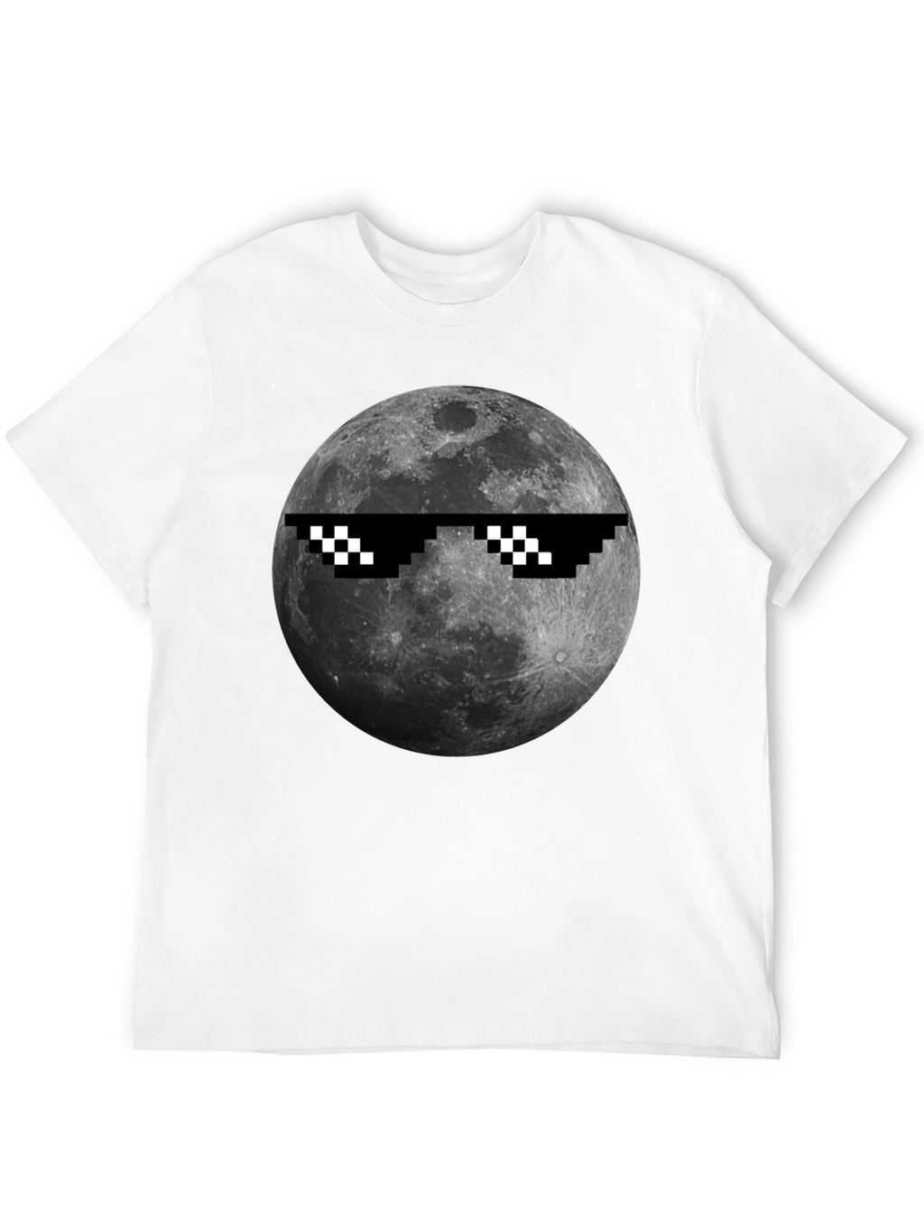 Cool Moon Pixel Sunglasses Black T-Shirt