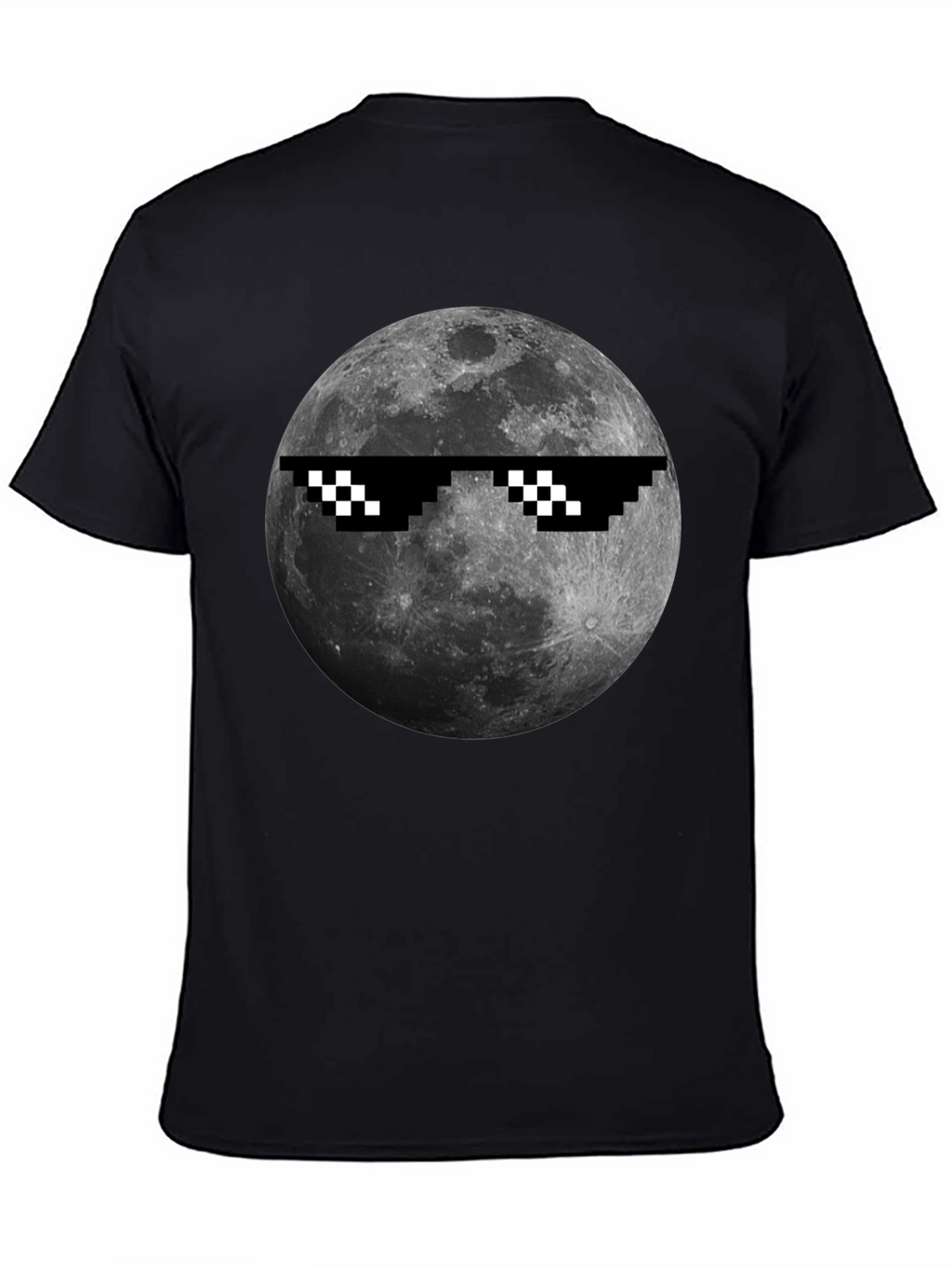 Cool Moon Pixel Sunglasses Black T-Shirt