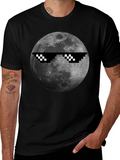 Cool Moon Pixel Sunglasses Black T-Shirt