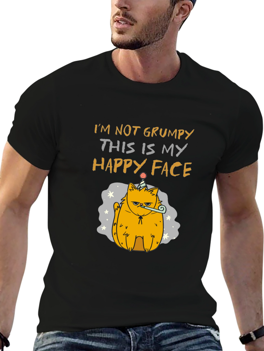 Grumpy Cat T-Shirt - Happy Face Design