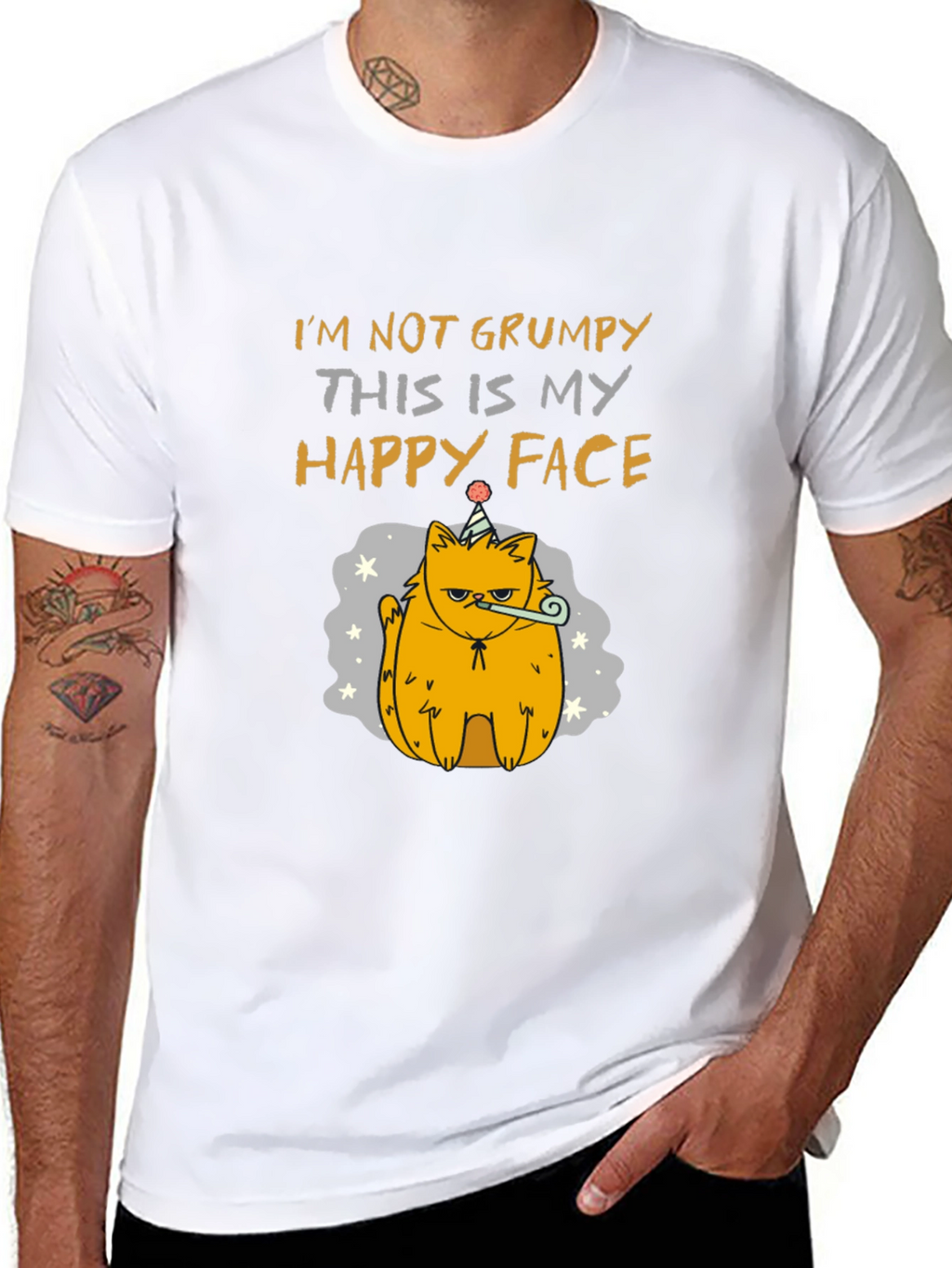 Grumpy Cat T-Shirt - Happy Face Design
