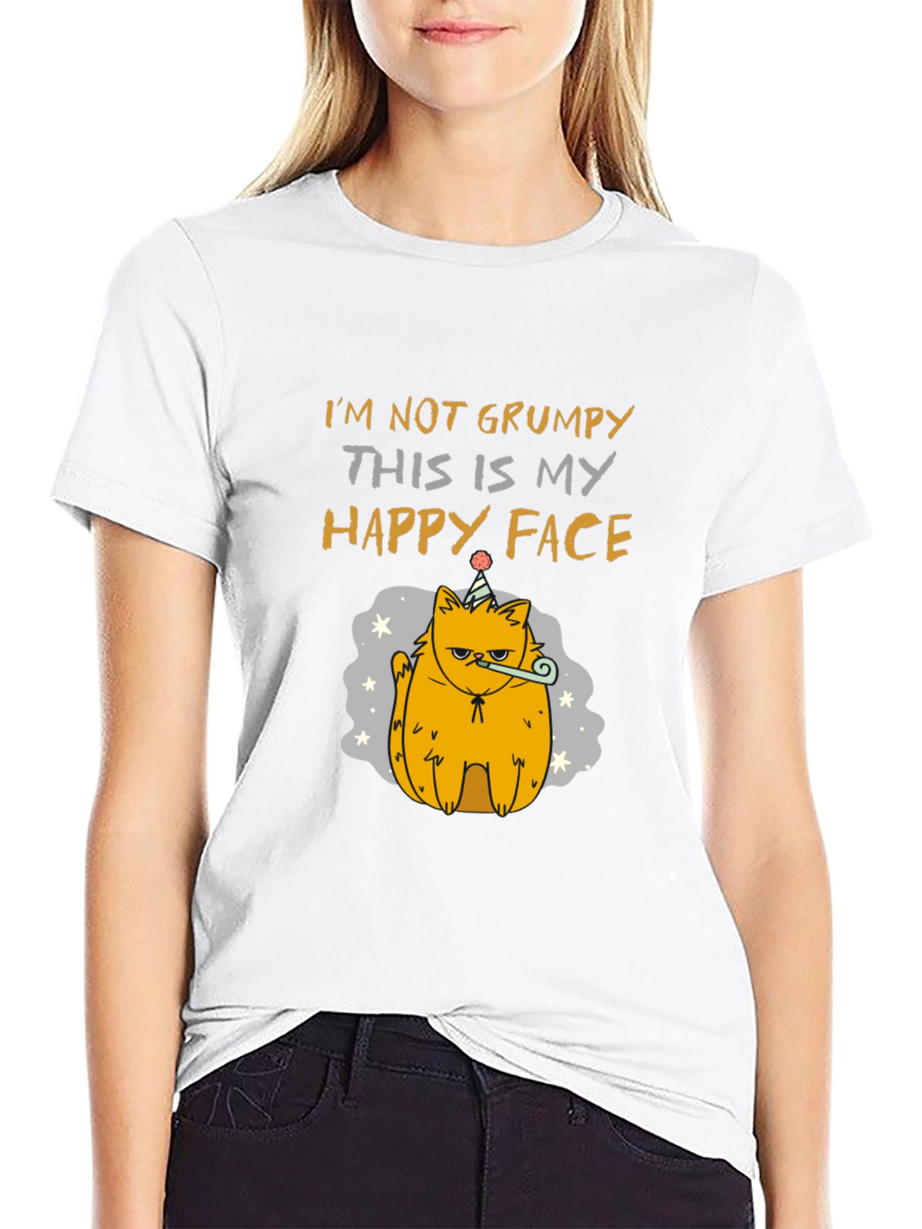 Grumpy Cat T-Shirt - Happy Face Design