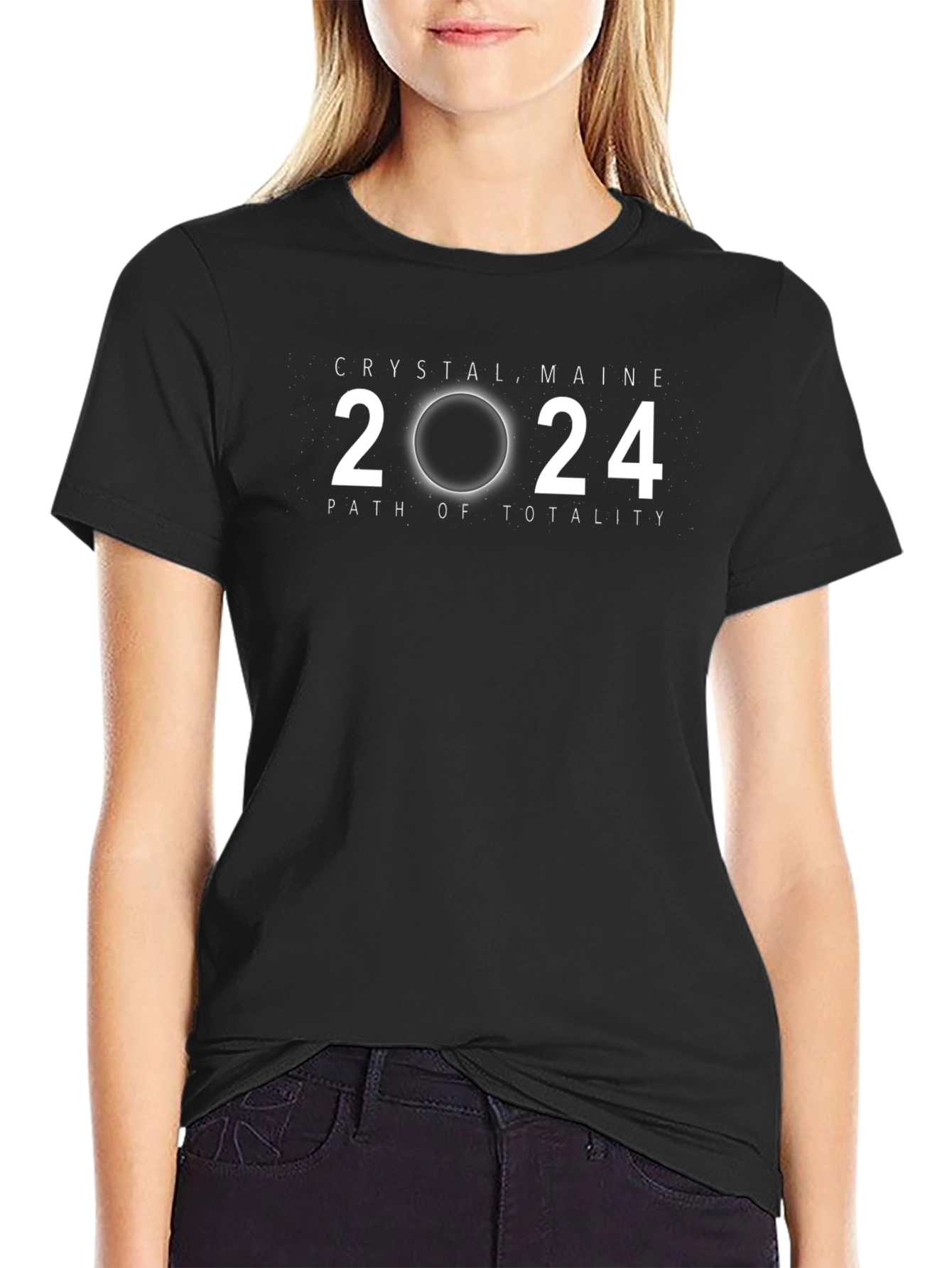 Crystal Maine 2024 Eclipse Path of Totality T-Shirt