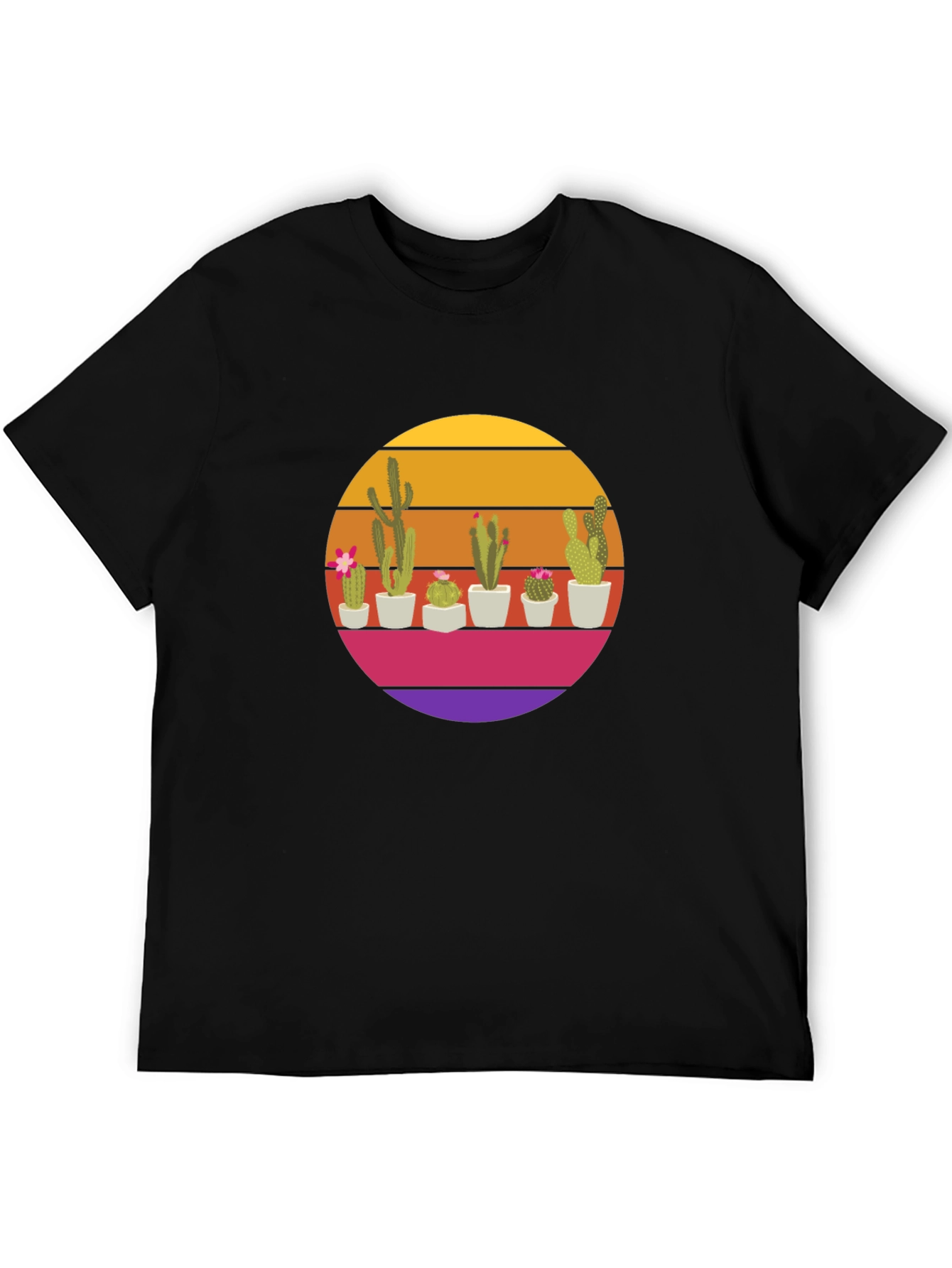 Retro Cactus Sunset T-Shirt - Desert Vibes!