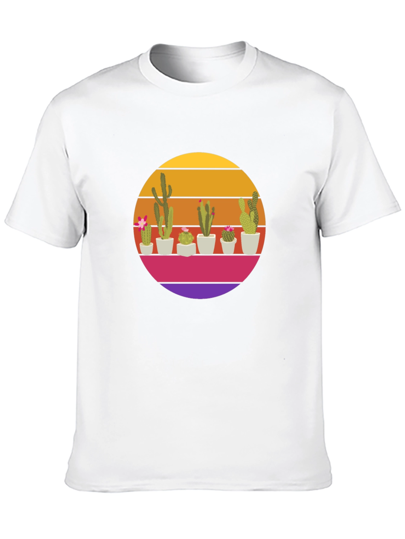 Retro Cactus Sunset T-Shirt - Desert Vibes!