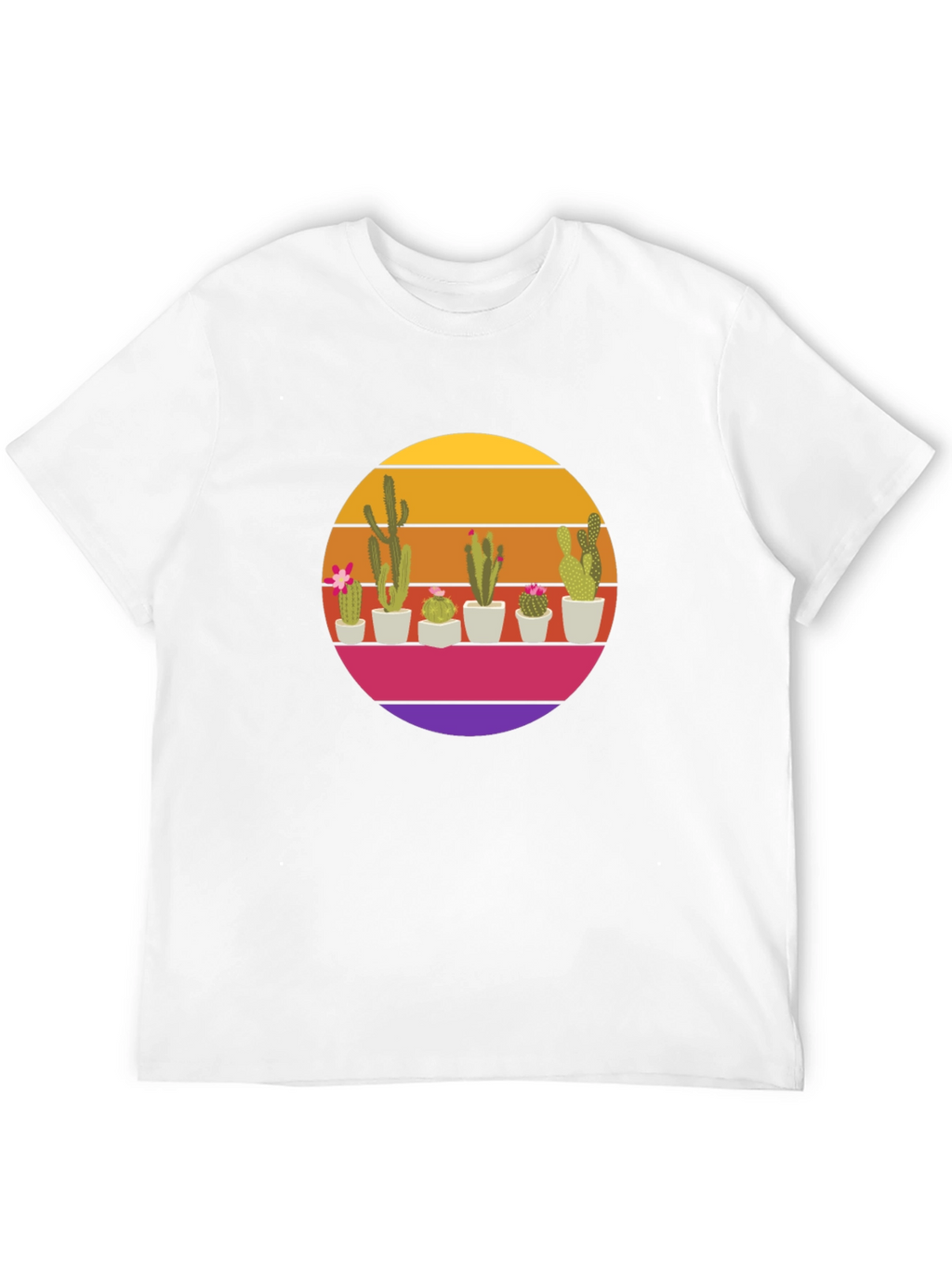 Retro Cactus Sunset T-Shirt - Desert Vibes!