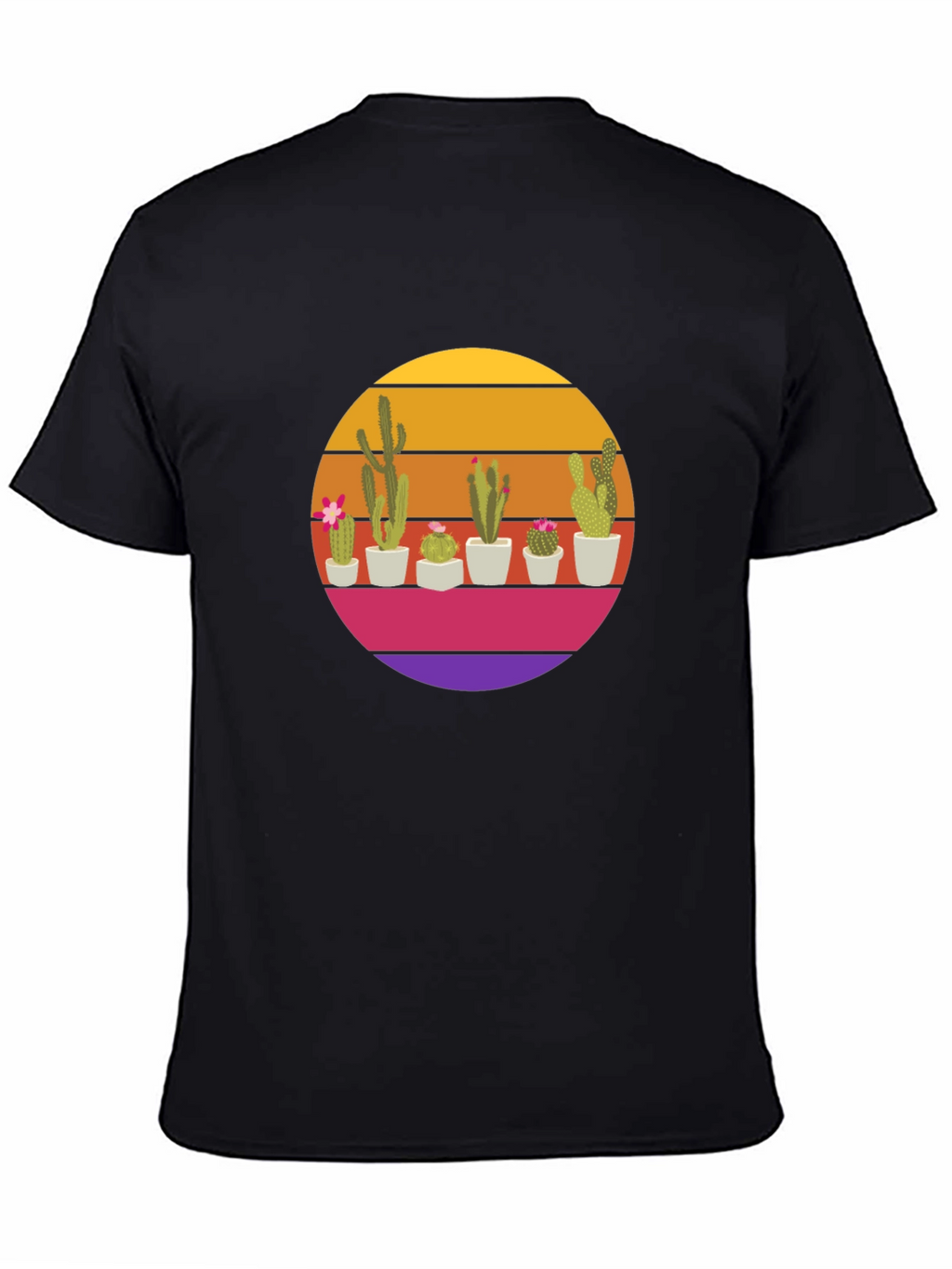 Retro Cactus Sunset T-Shirt - Desert Vibes!