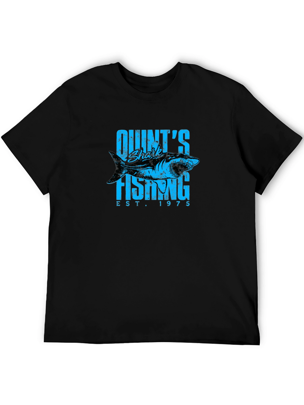 Quints Shark Fishing Est. 1975 Black T-Shirt