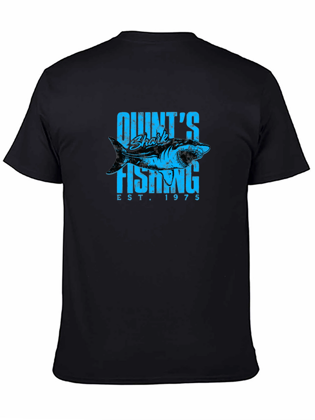Quints Shark Fishing Est. 1975 Black T-Shirt