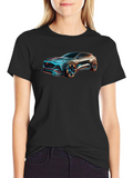 Futuristic Car Graphic Black T-Shirt