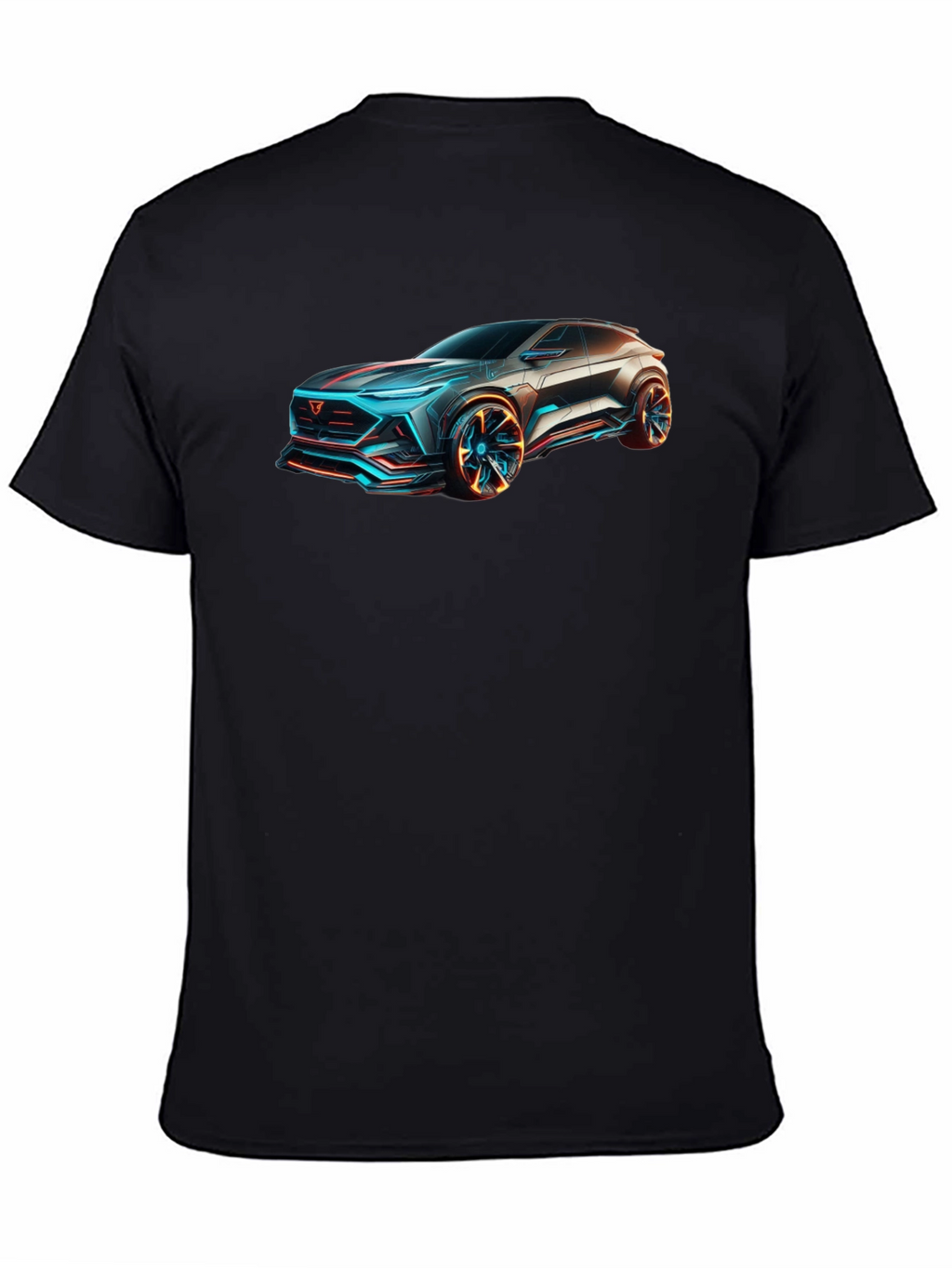 Futuristic Car Graphic Black T-Shirt