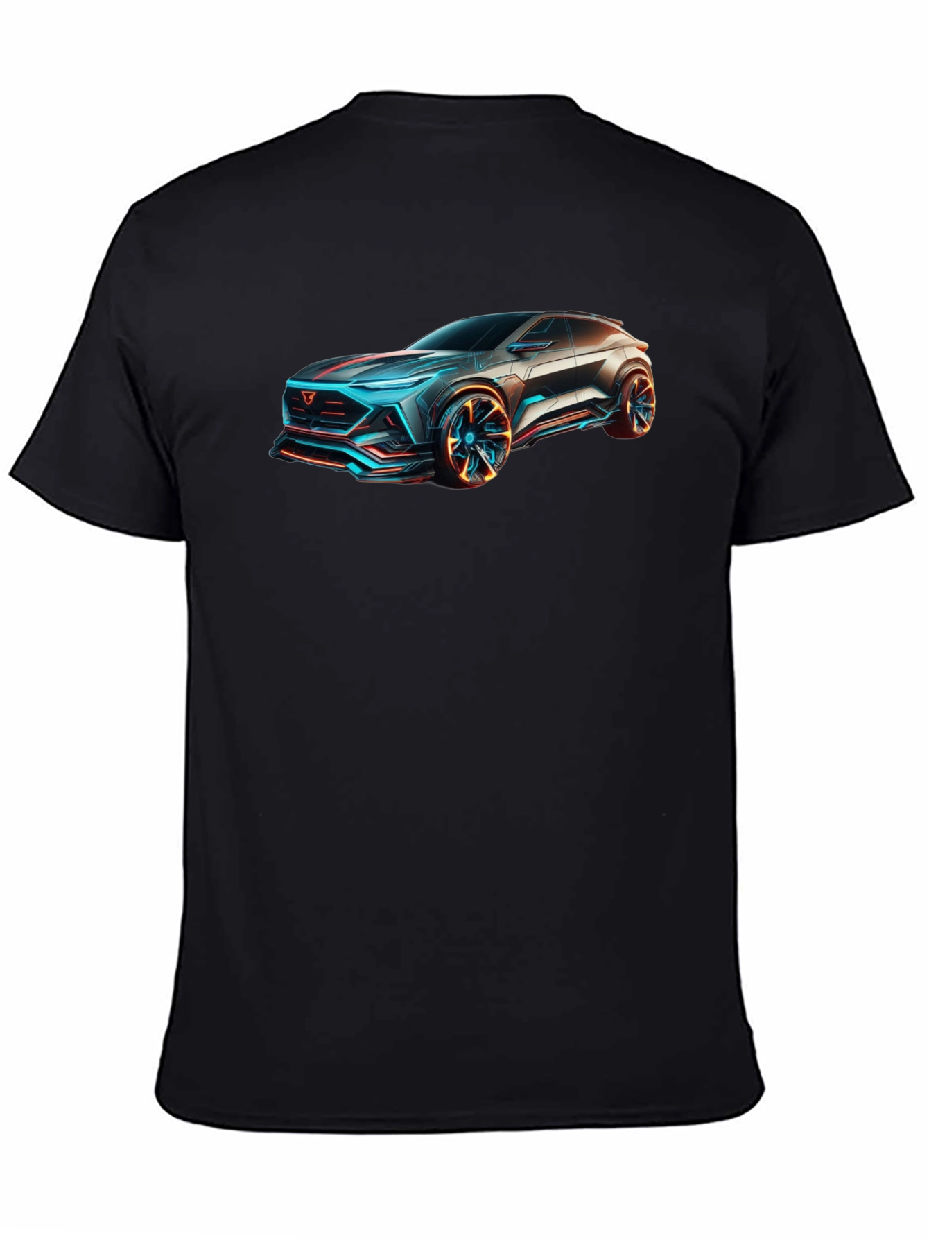 Futuristic Car Graphic Black T-Shirt