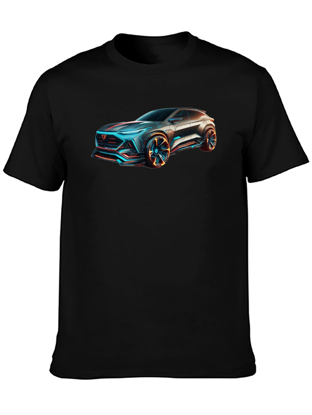Futuristic Car Graphic Black T-Shirt