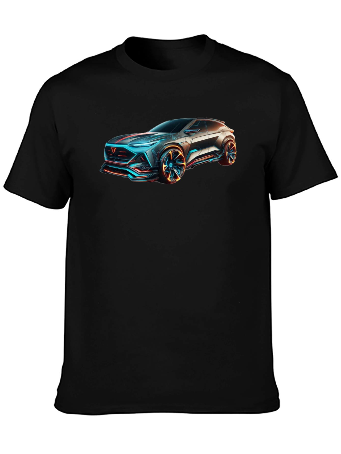 Futuristic Car Graphic Black T-Shirt