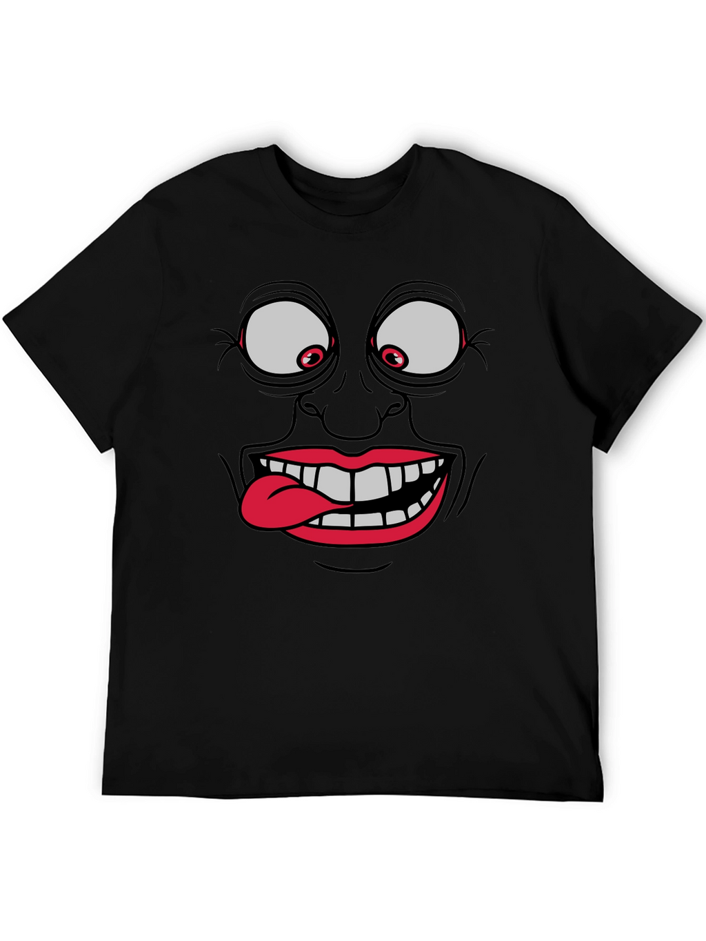 Funny Face Graphic Print Mens Black T-Shirt