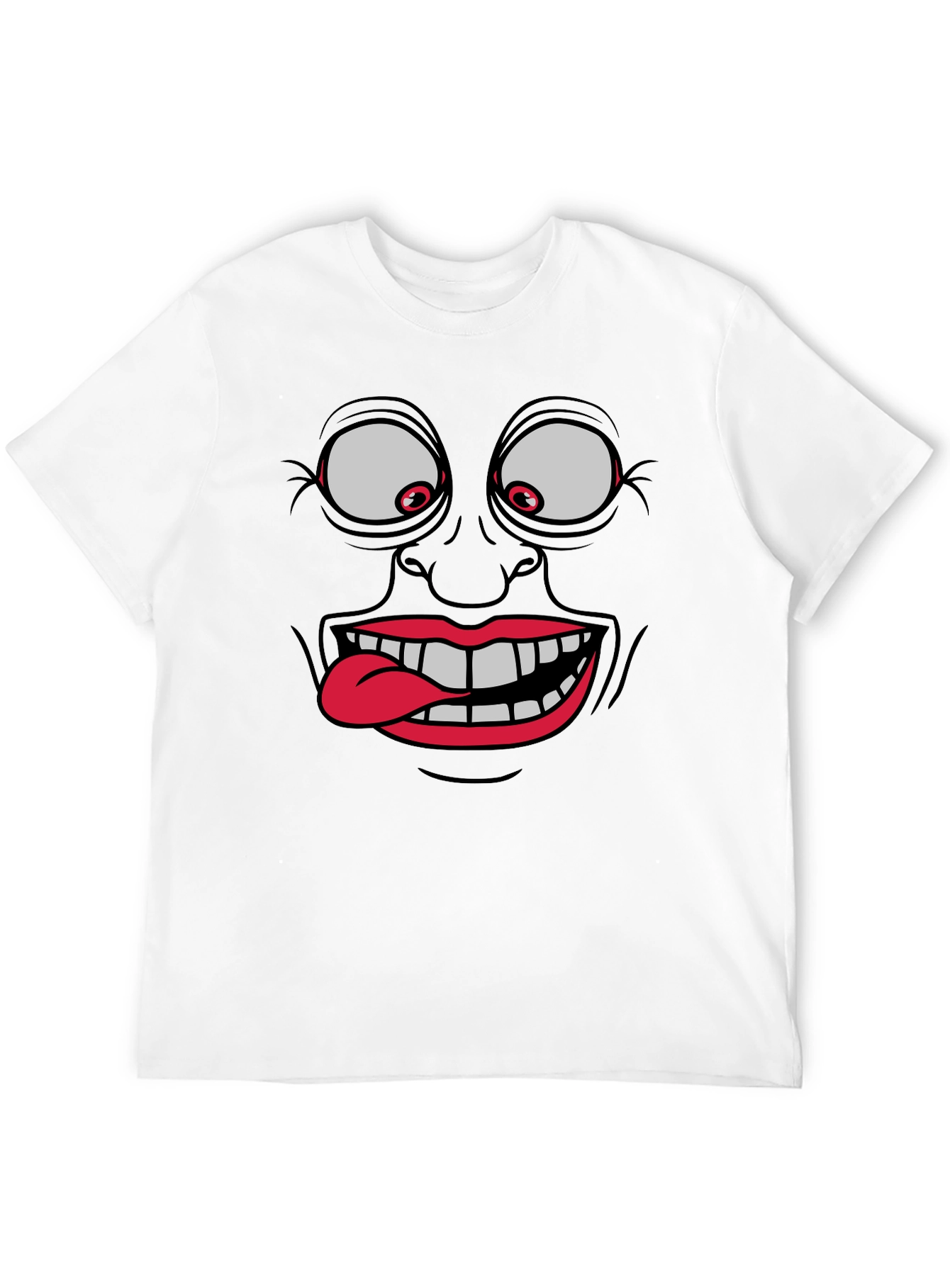 Funny Face Graphic Print Mens Black T-Shirt