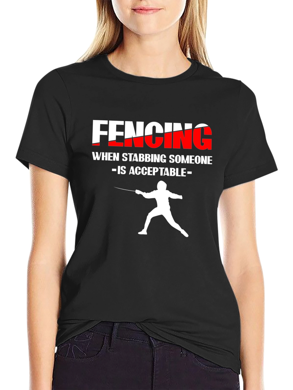 Fencing Stabbing T-Shirt Funny Fencer Gift