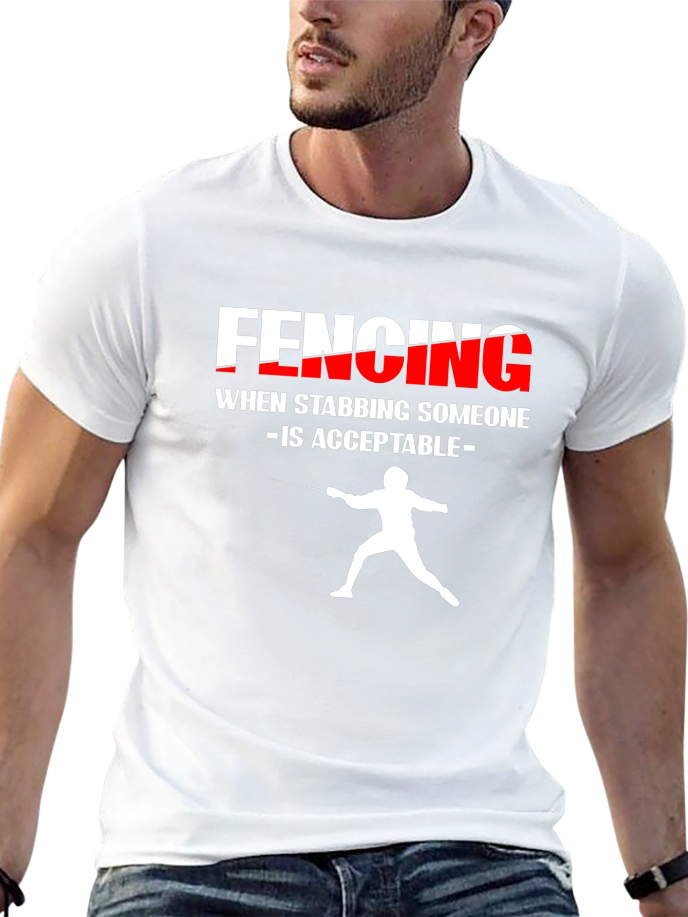 Fencing Stabbing T-Shirt Funny Fencer Gift