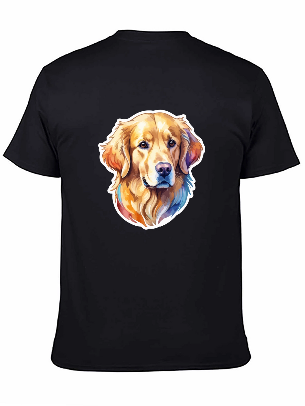 Golden Retriever Dog Graphic Black T-Shirt