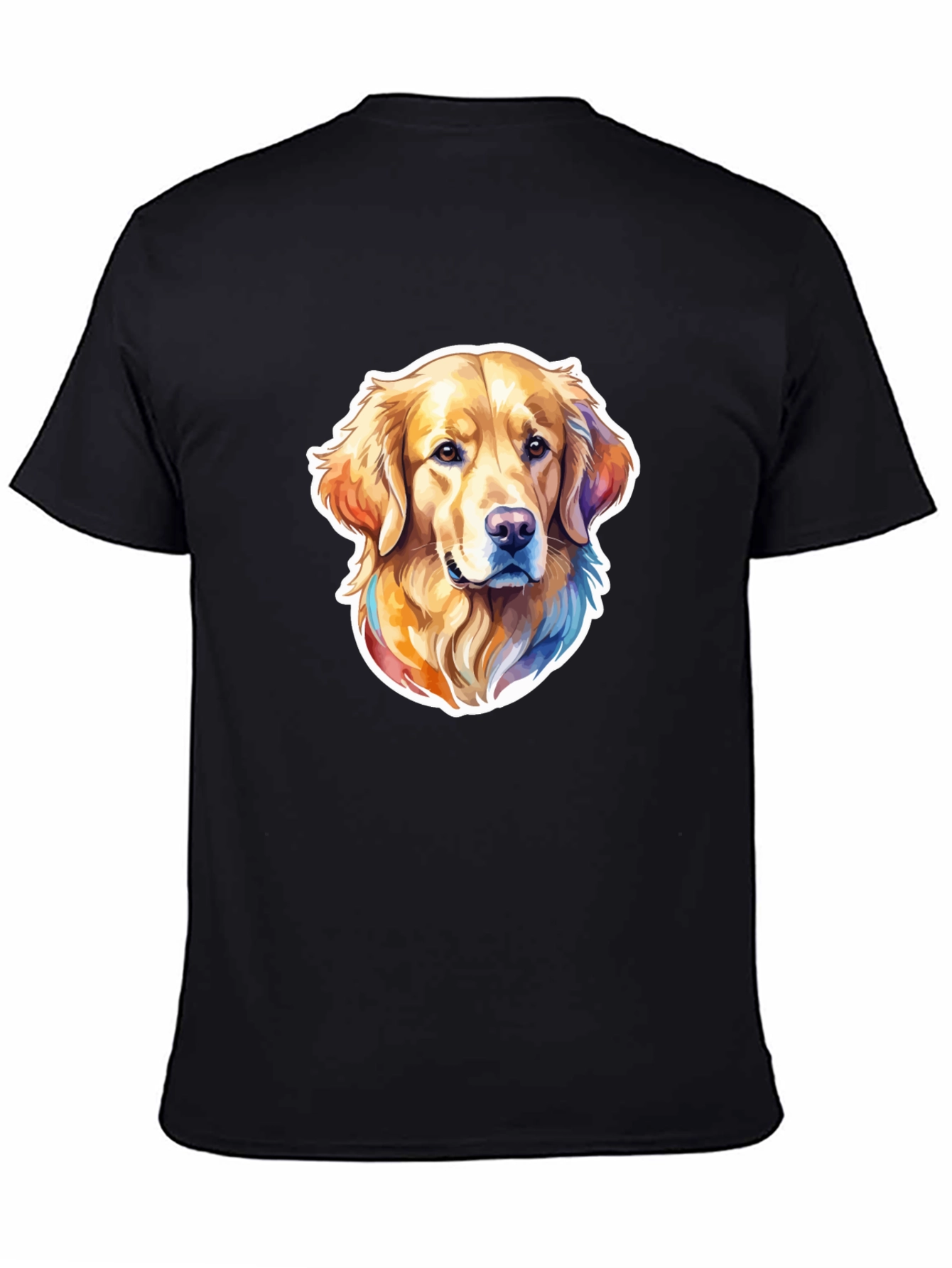 Golden Retriever Dog Graphic Black T-Shirt