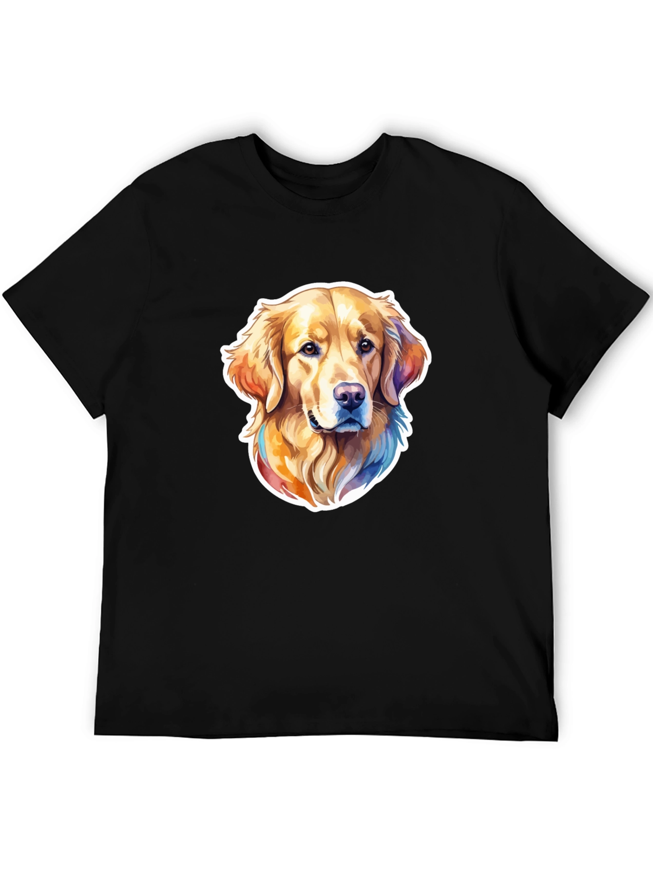 Golden Retriever Dog Graphic Black T-Shirt