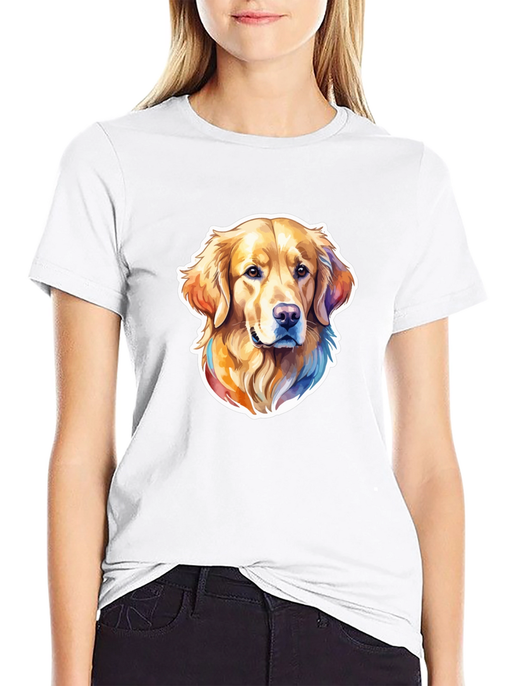 Golden Retriever Dog Graphic Black T-Shirt