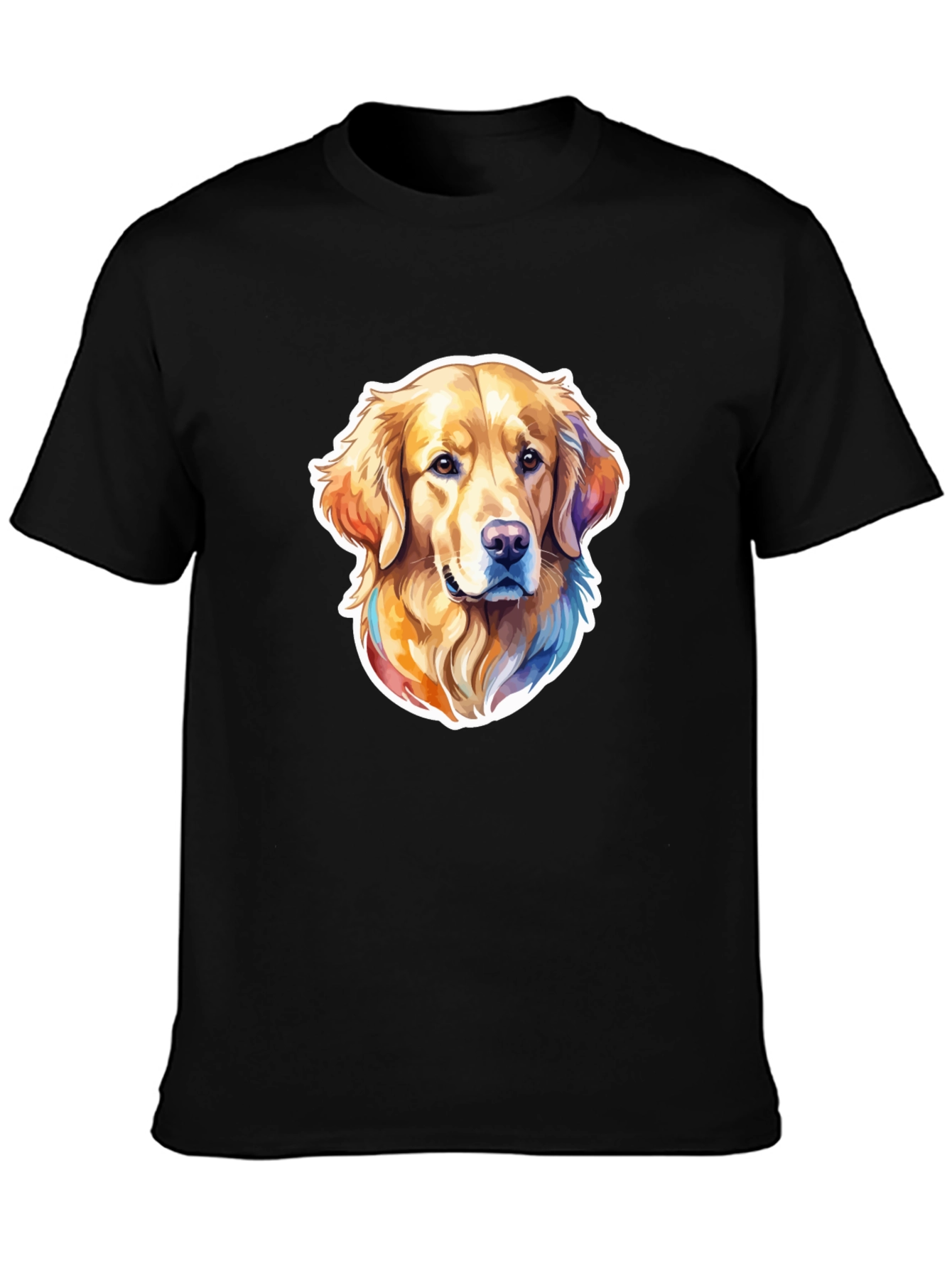 Golden Retriever Dog Graphic Black T-Shirt