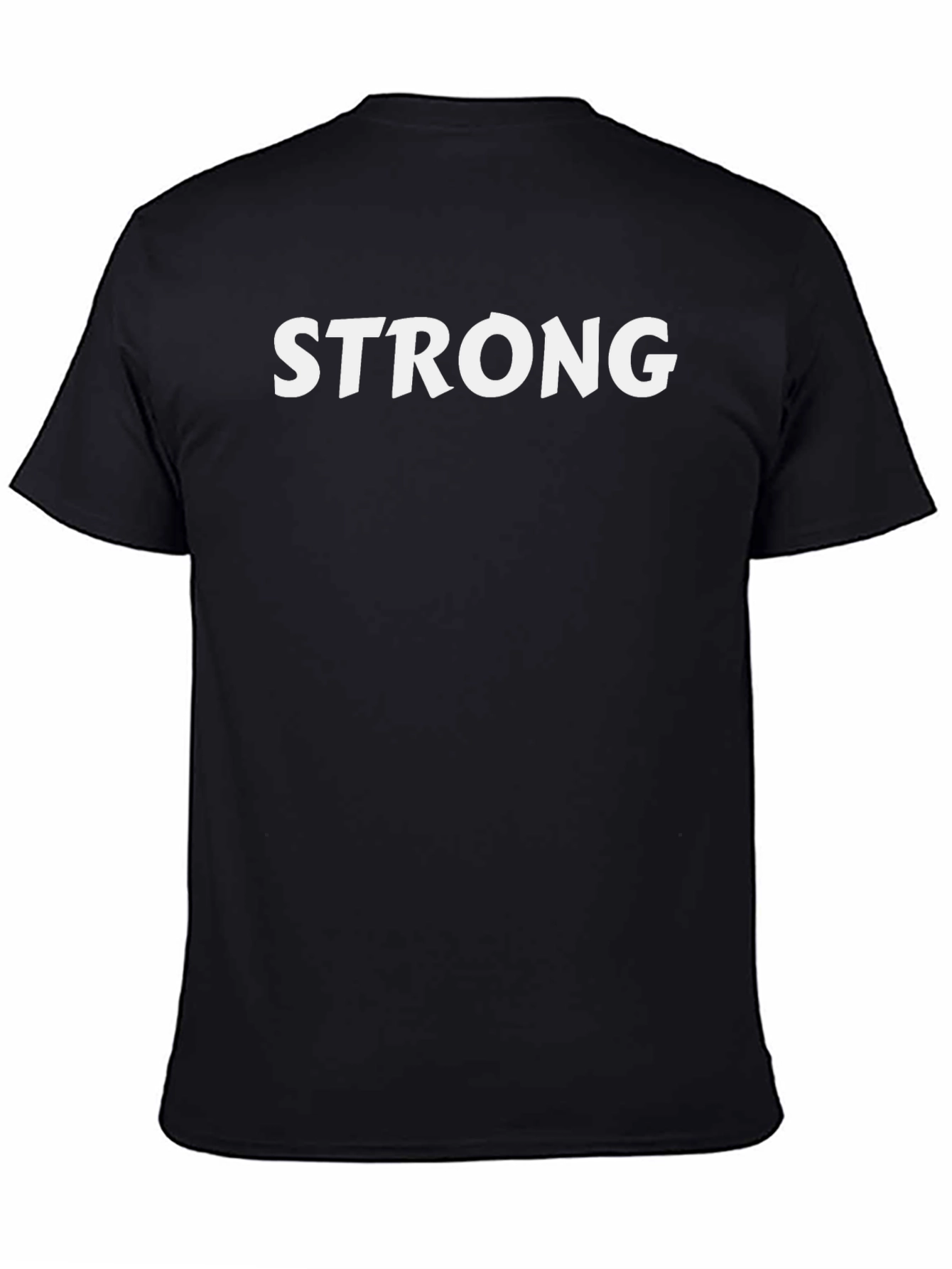 Strong Graphic Tee - Bold Black Cotton T-Shirt