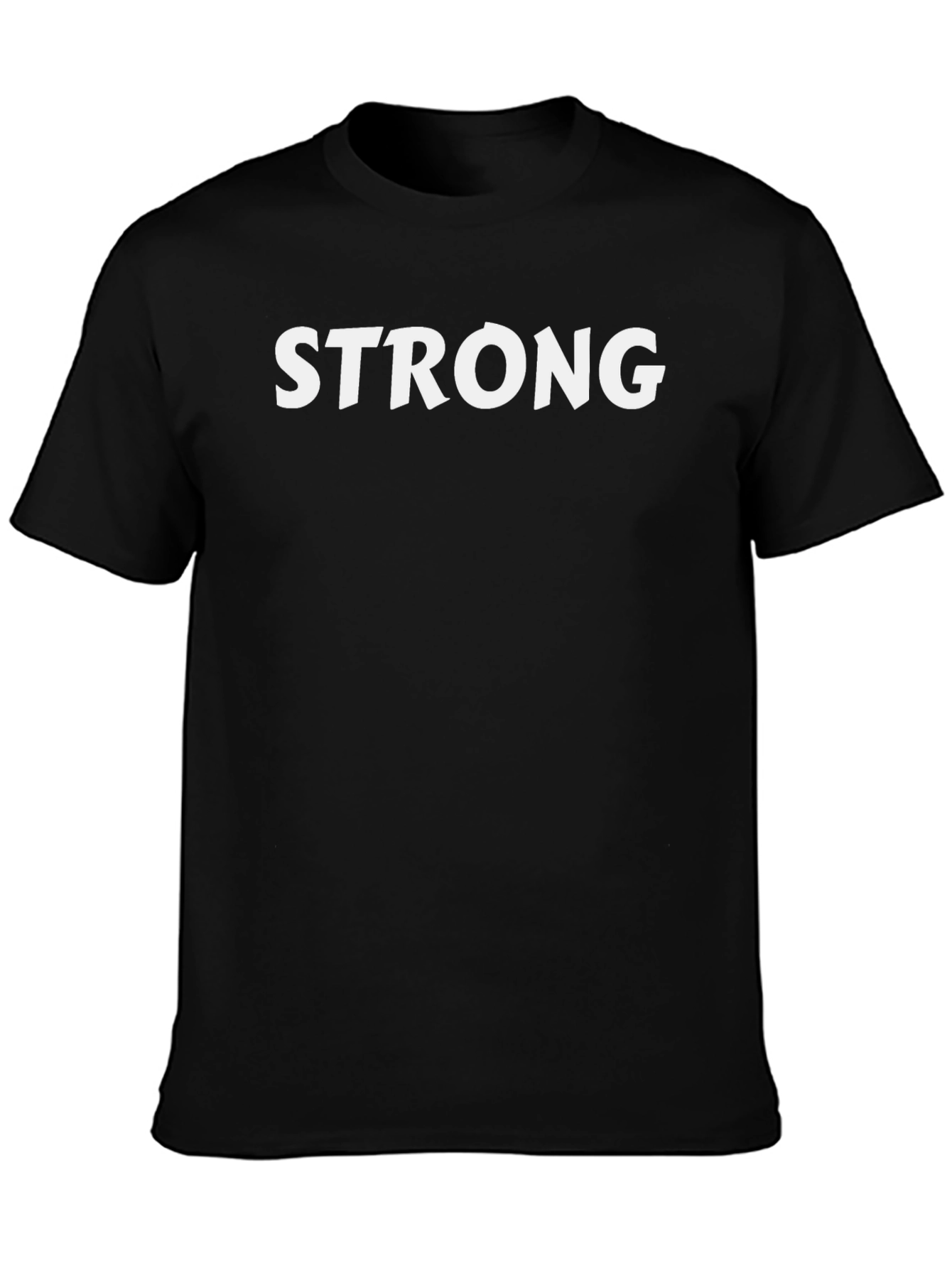Strong Graphic Tee - Bold Black Cotton T-Shirt