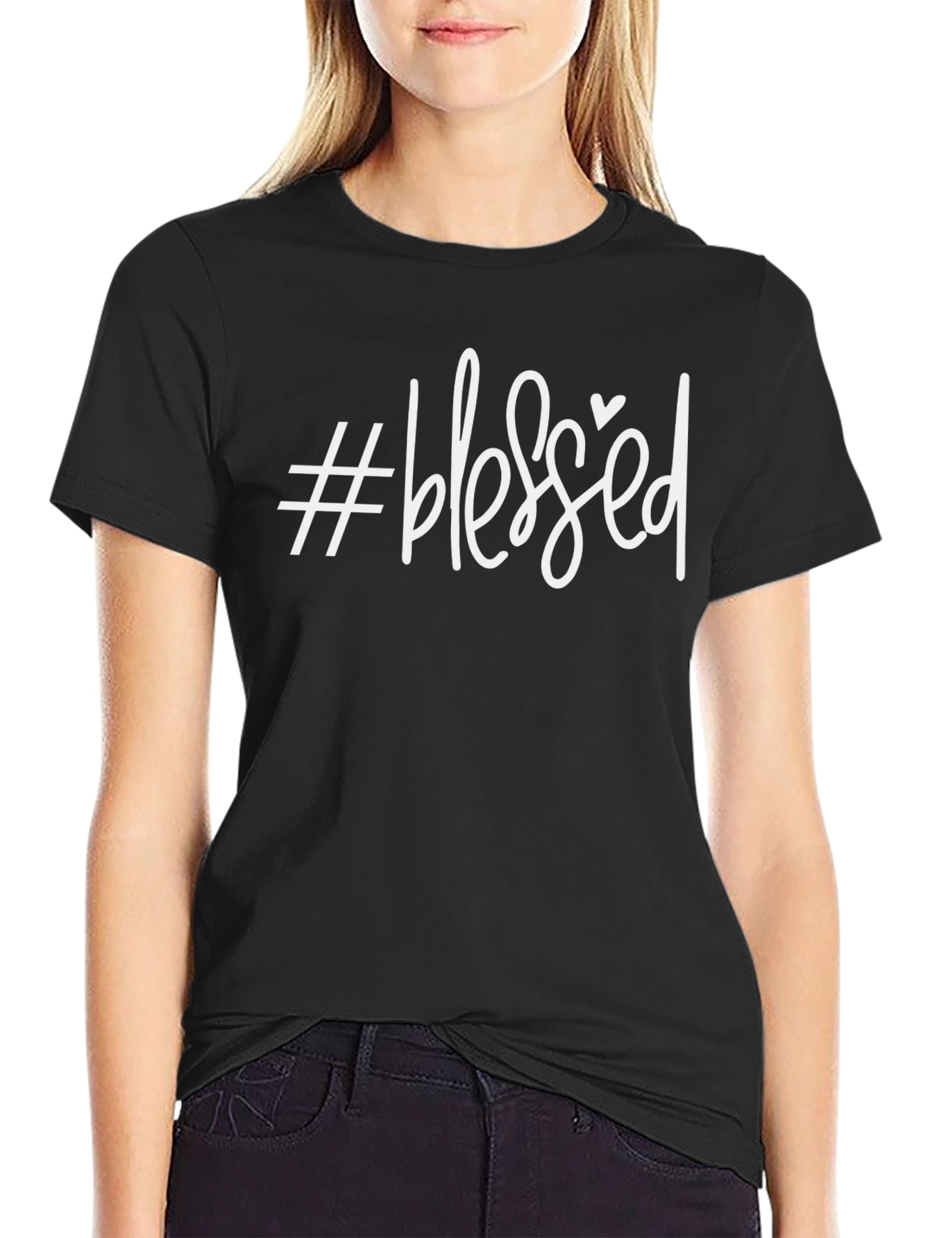 #Blessed Graphic Tee - Trendy Casual Shirt