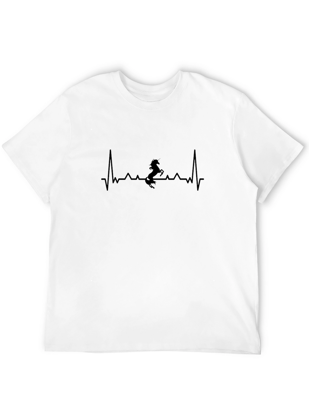 Unicorn Heartbeat Graphic Tee - Black