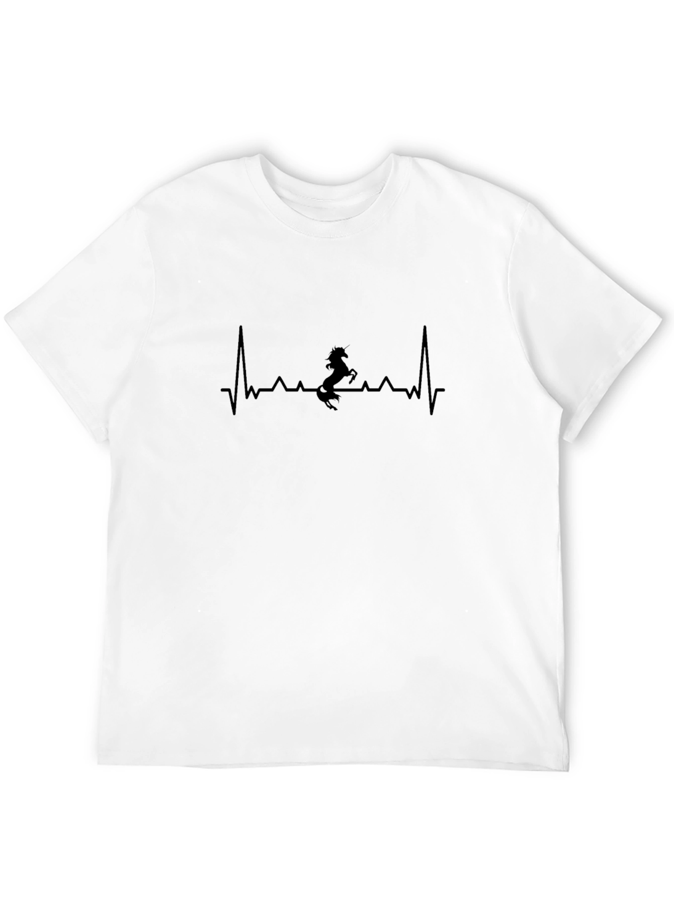 Unicorn Heartbeat Graphic Tee - Black