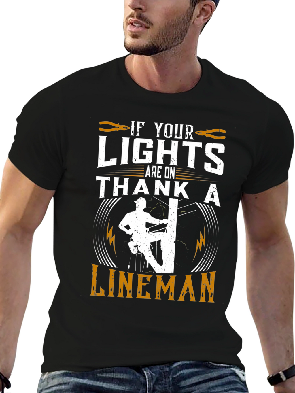 Lineman Tribute Graphic Tee - Electrical Worker Pride