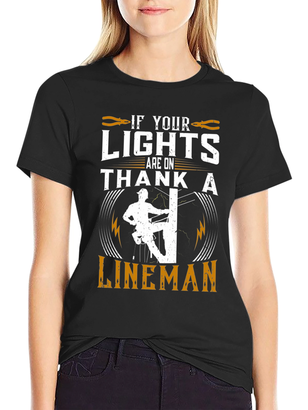 Lineman Tribute Graphic Tee - Electrical Worker Pride