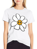 Funky Daisy Graphic Black T-Shirt