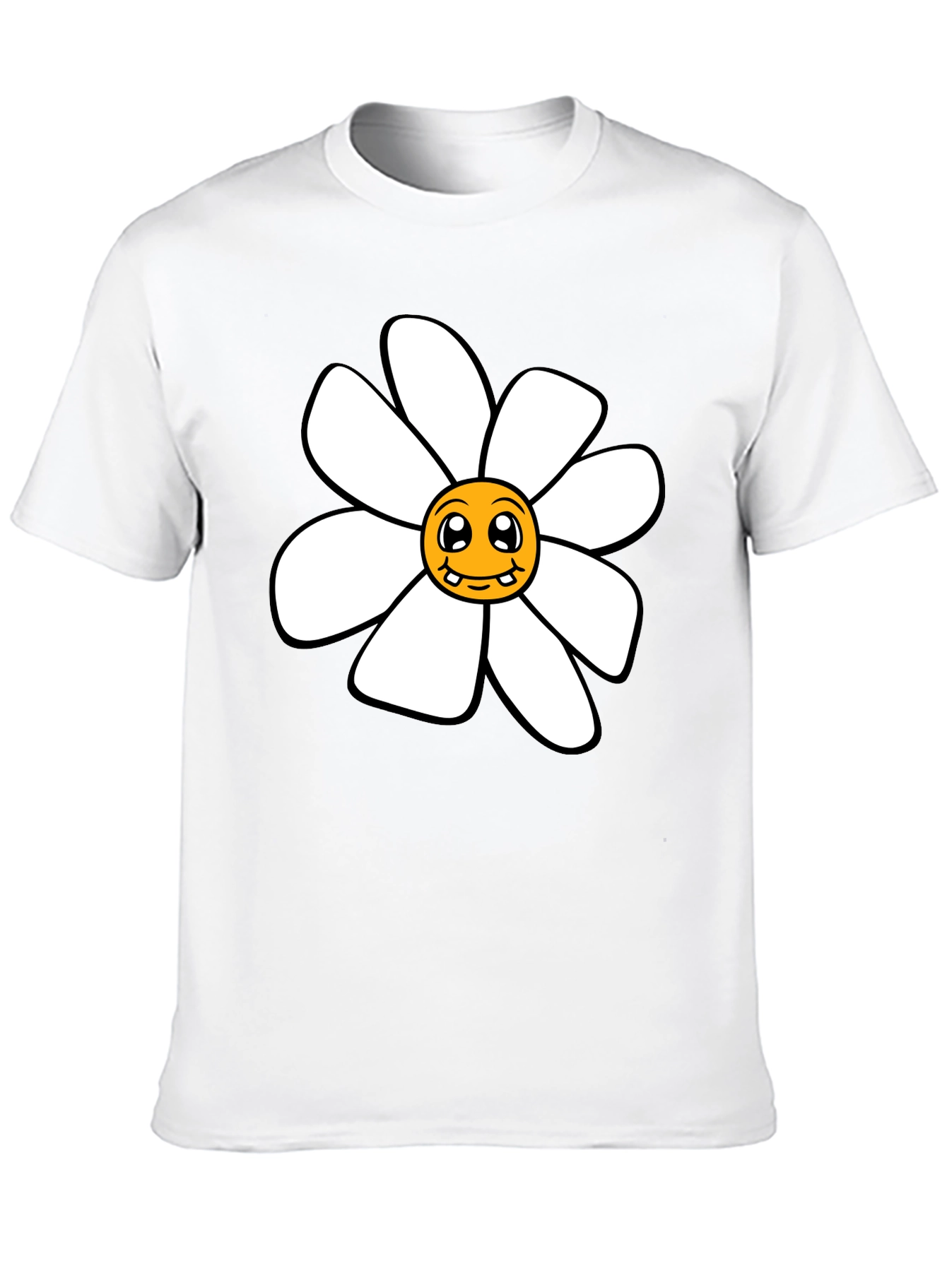 Funky Daisy Graphic Black T-Shirt