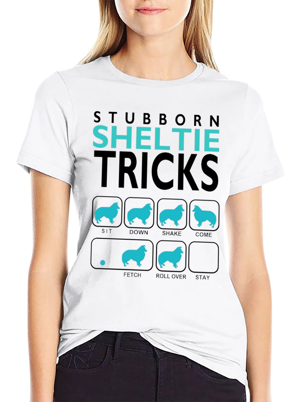 Stubborn Sheltie Tricks Graphic T-Shirt