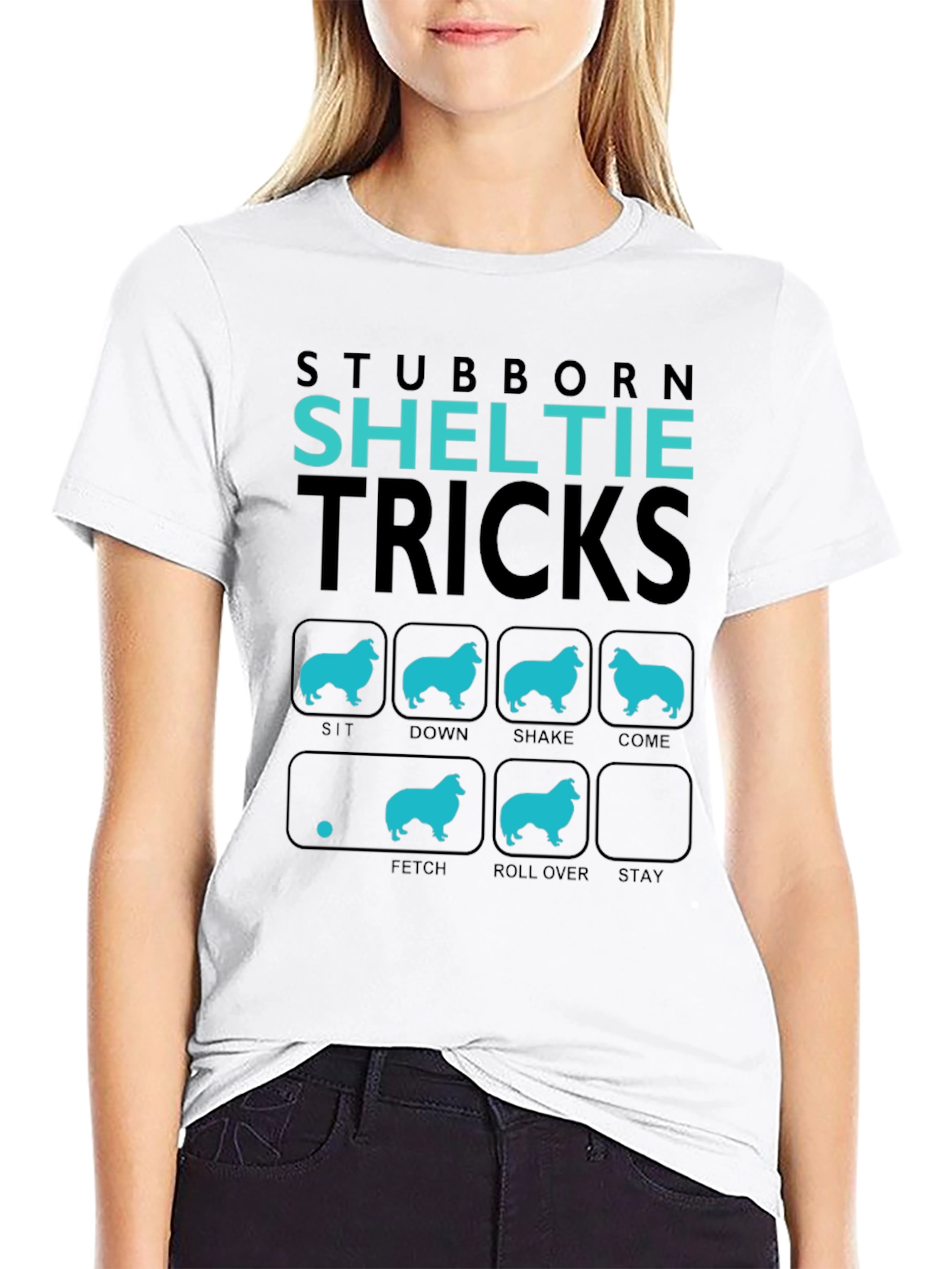 Stubborn Sheltie Tricks Graphic T-Shirt
