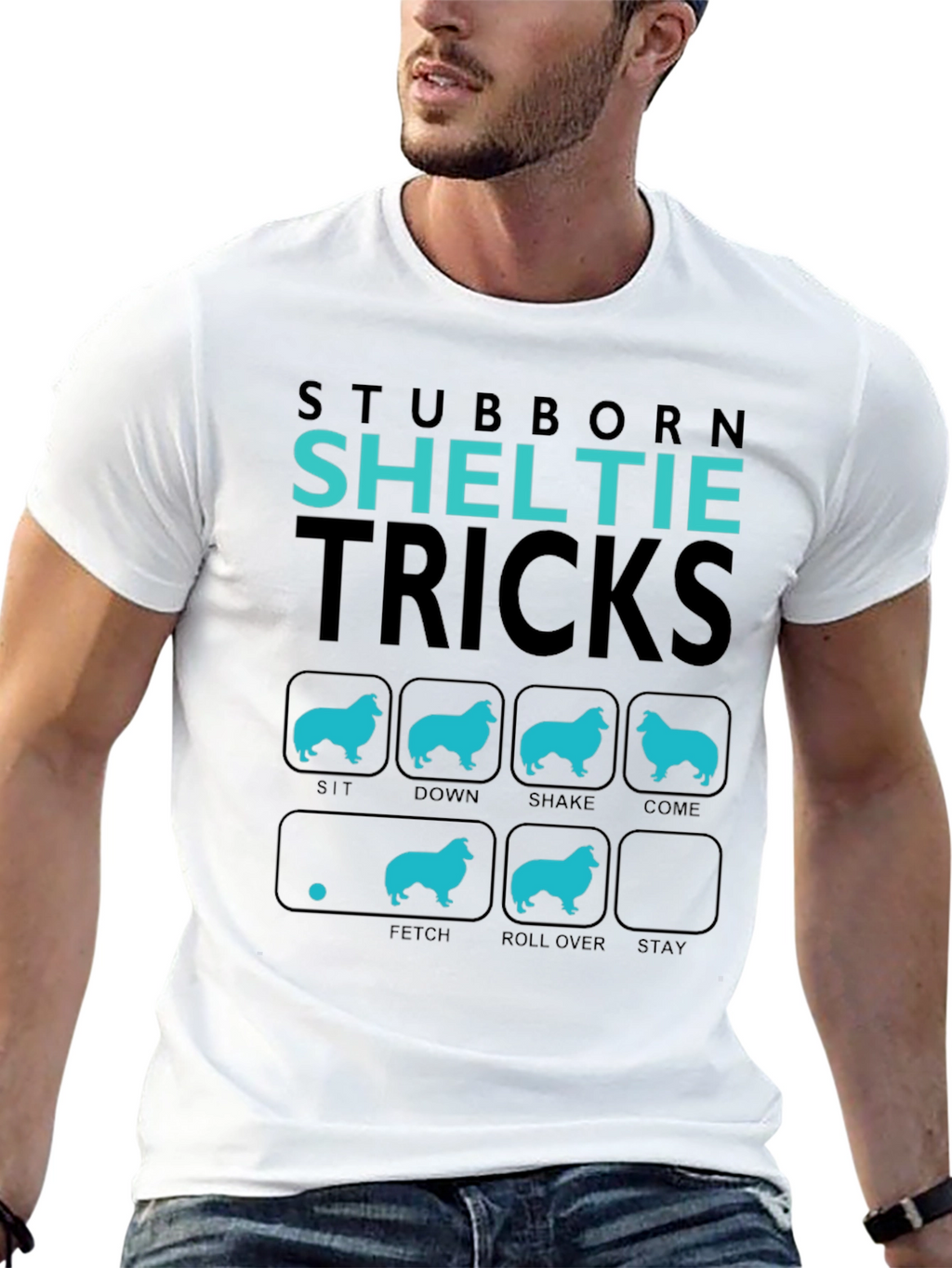 Stubborn Sheltie Tricks Graphic T-Shirt