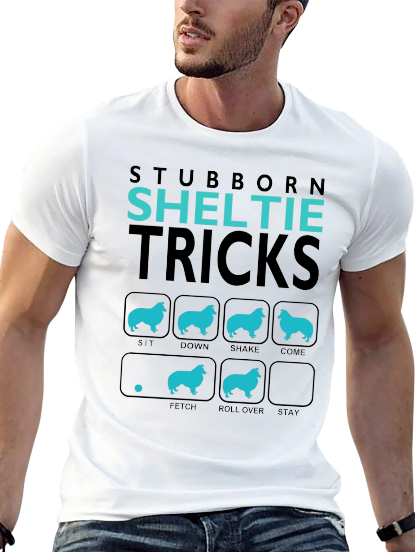 Stubborn Sheltie Tricks Graphic T-Shirt