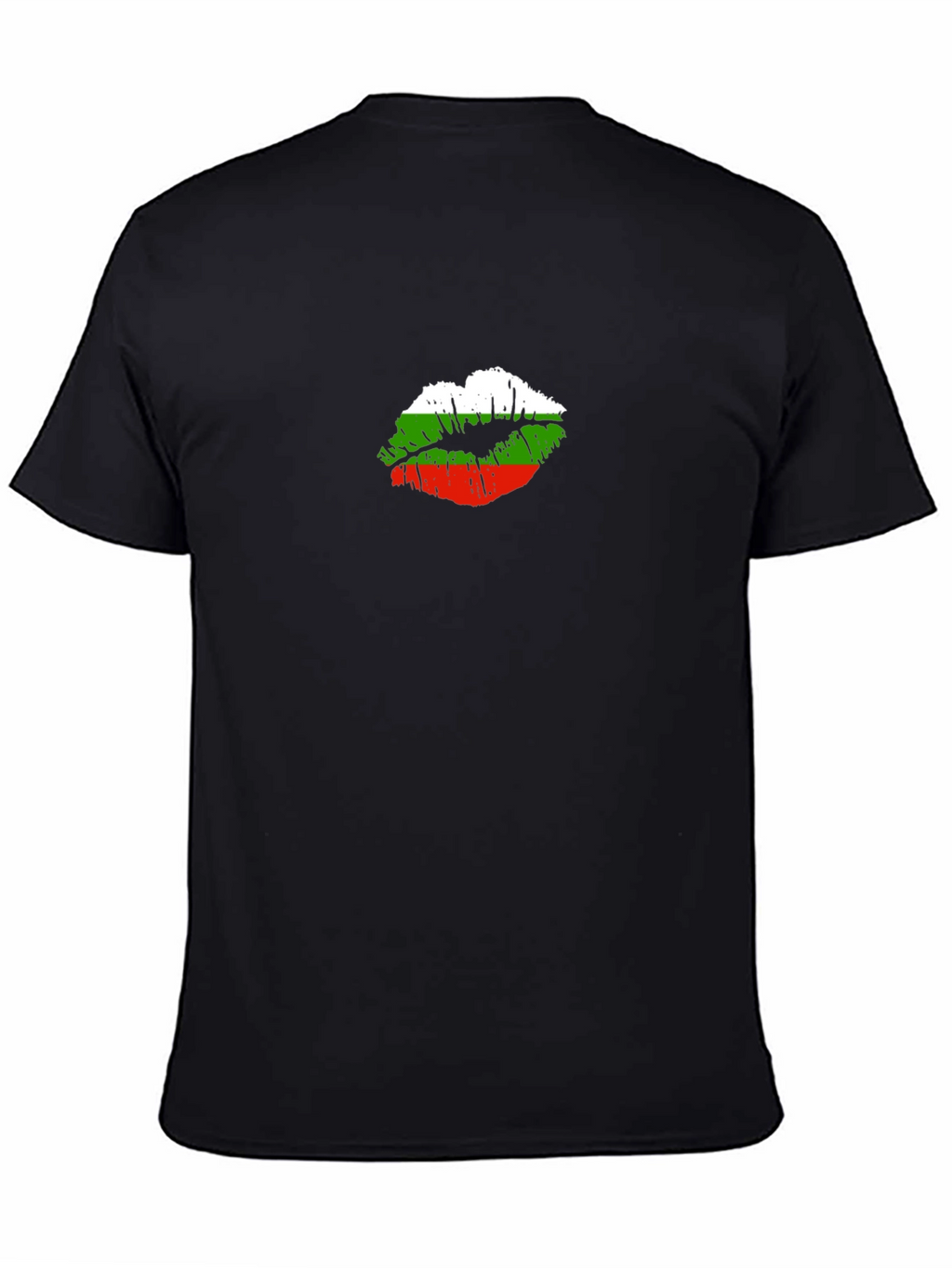 Bulgaria Flag Lips Mens Black T-Shirt