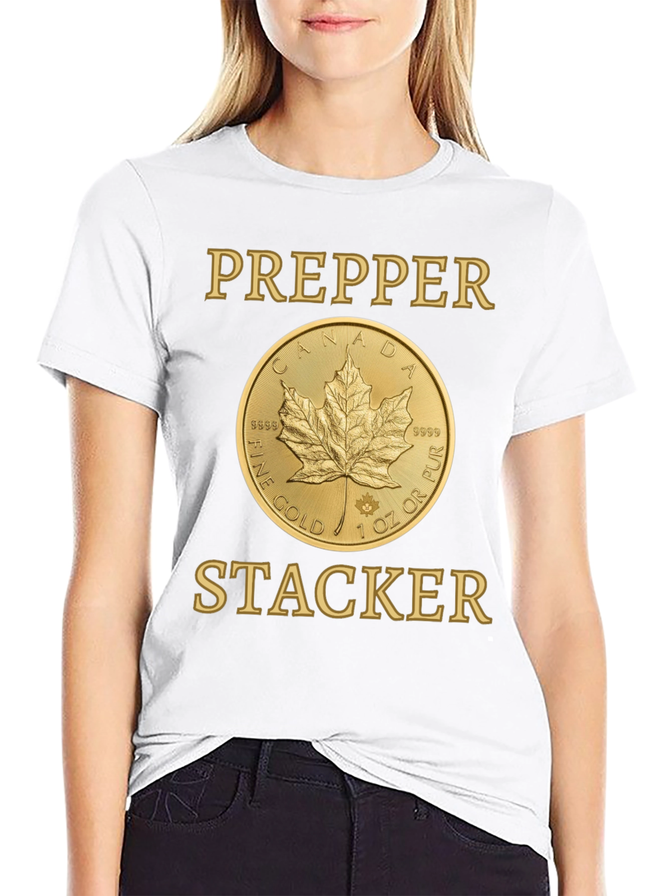 Prepper Stacker Gold Coin T-Shirt