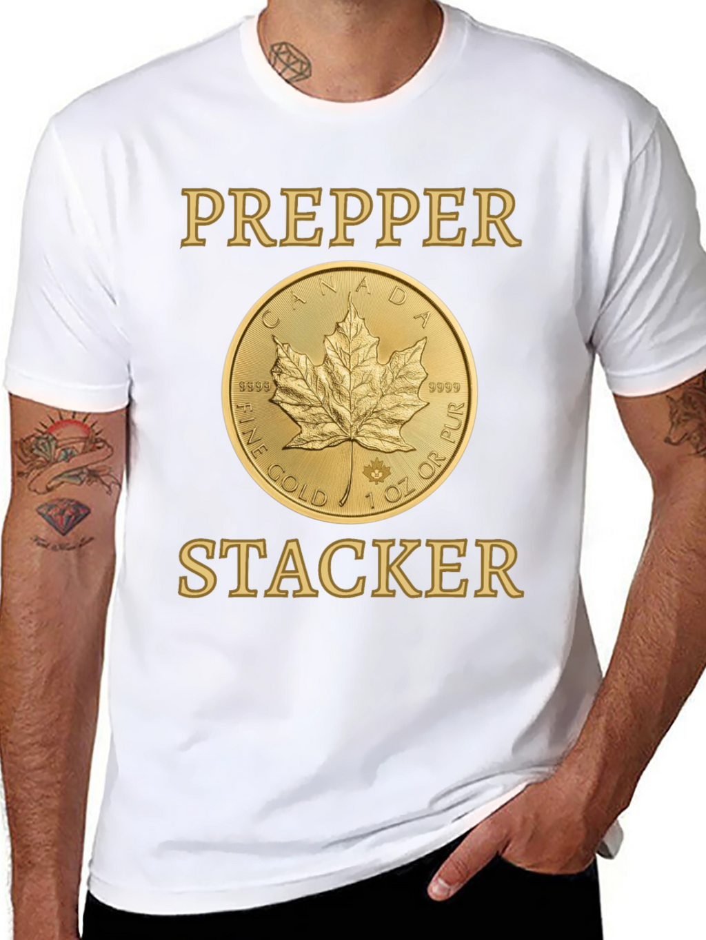 Prepper Stacker Gold Coin T-Shirt