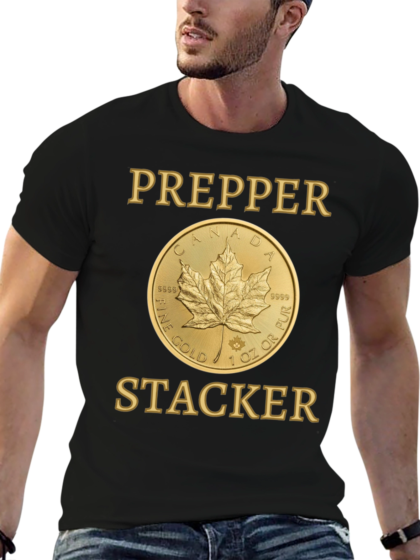 Prepper Stacker Gold Coin T-Shirt