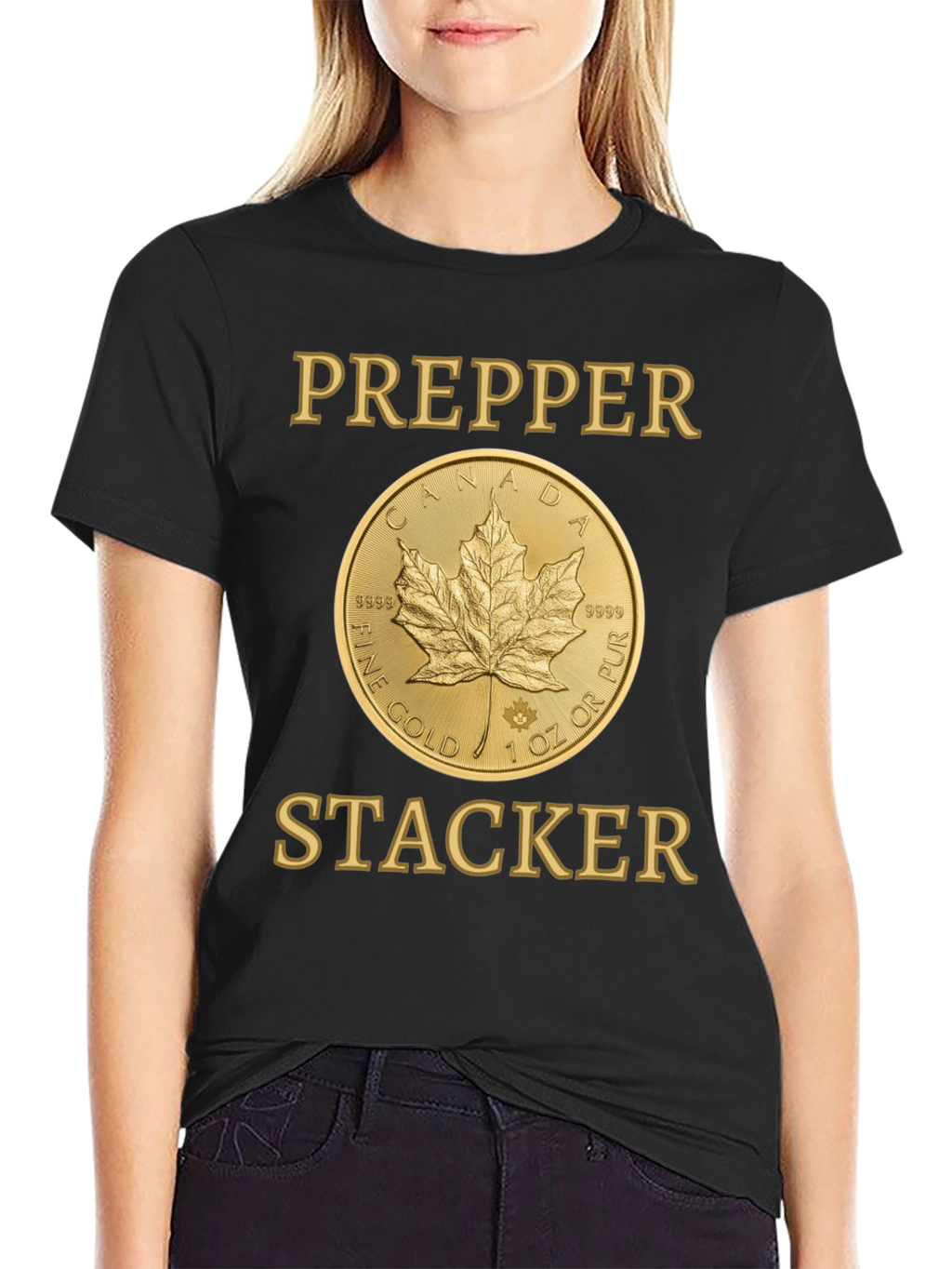 Prepper Stacker Gold Coin T-Shirt