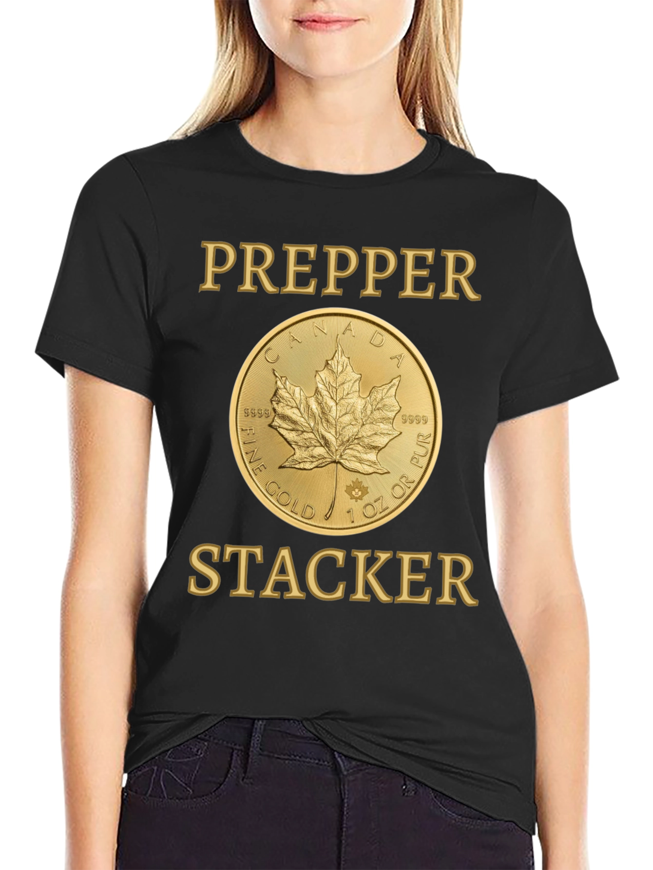 Prepper Stacker Gold Coin T-Shirt